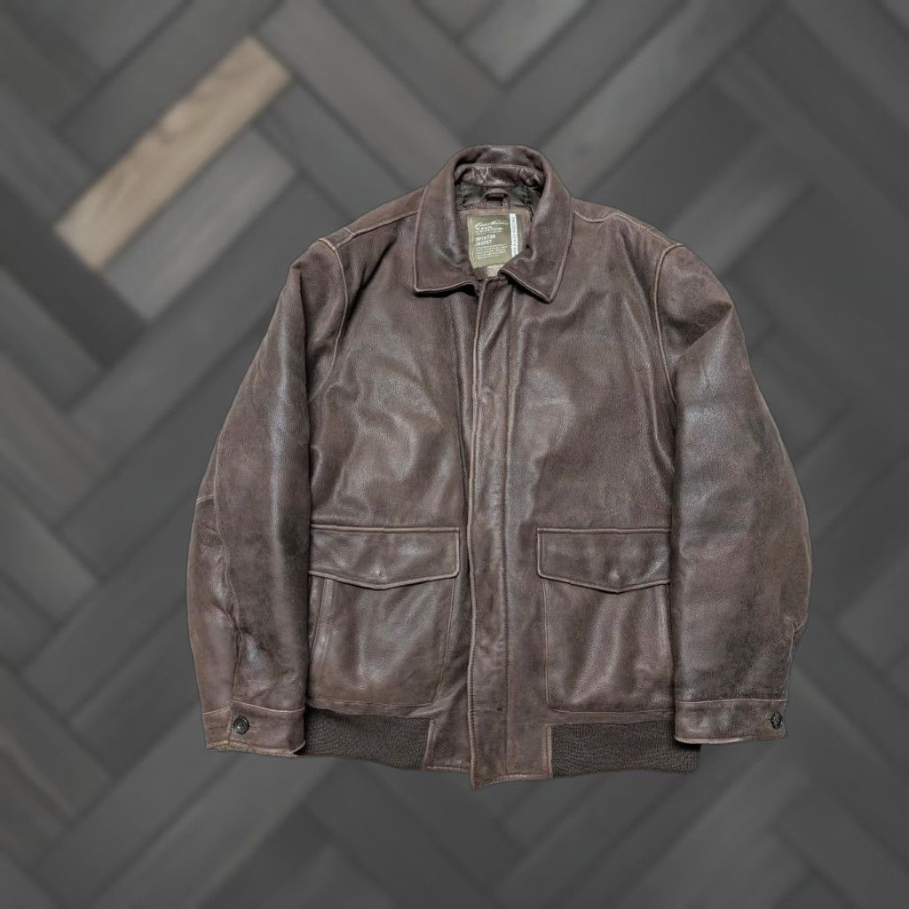 Eddie Bauer VINTAGE Eddie Bauer bomber jacket 2XL Goose Down Leather Bomber Mens Tall/Long Loose/Relaxed Brown 52-54 Aviator Heritage 90s Aviation Size US XXL / EU 58 / 5 - 1 Thumbnail