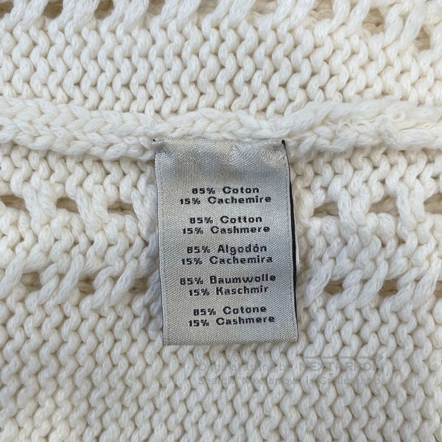 Hermes HERMES Beige Open-Knit Sweater M. Size US M / EU 48-50 / 2 - 6 Thumbnail