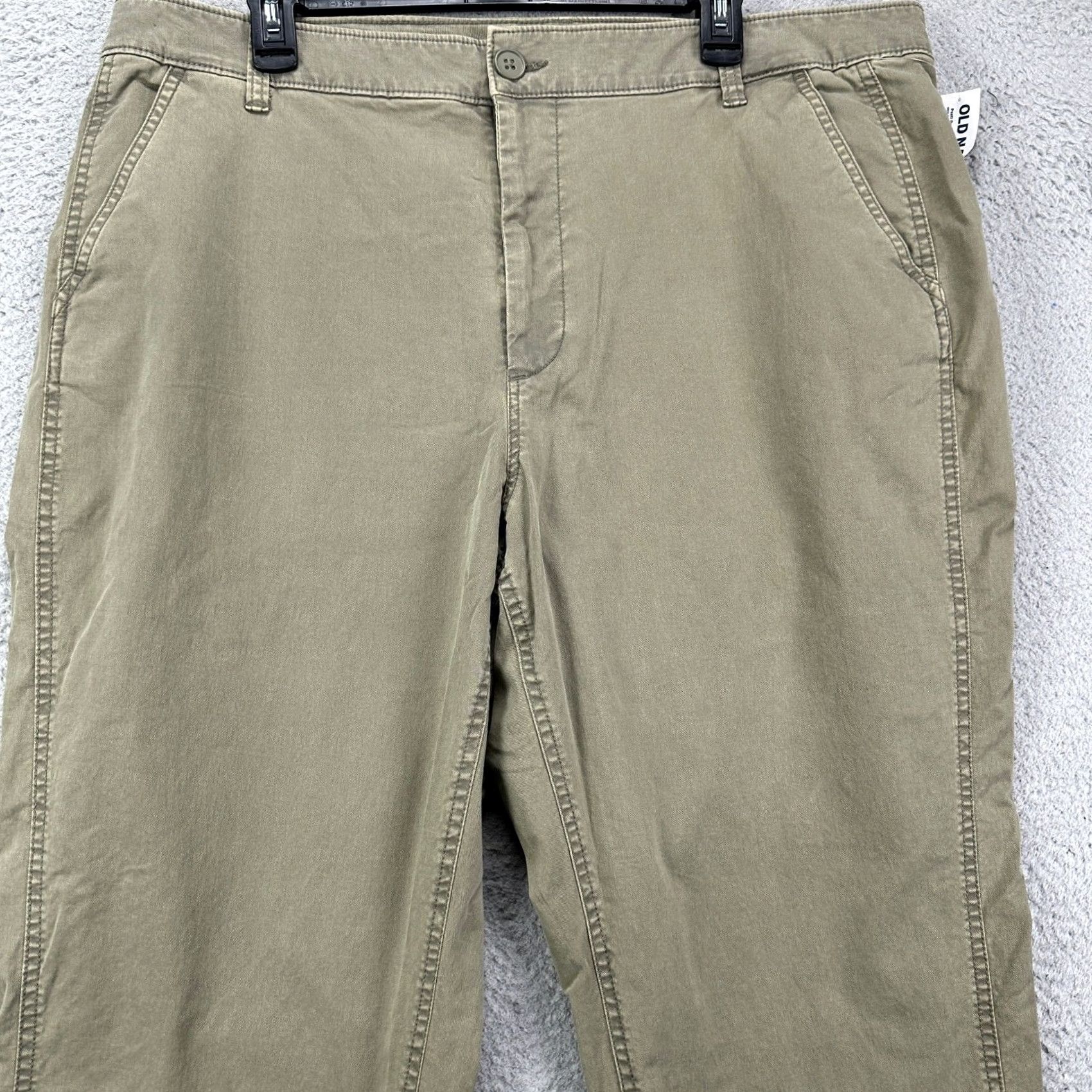 Old Navy VINTAGE Old Navy Women O.G Straight Pants 20 Olive Green Khakis High Rise Flat Front NEW Size 42" / US 20 - 7 Thumbnail