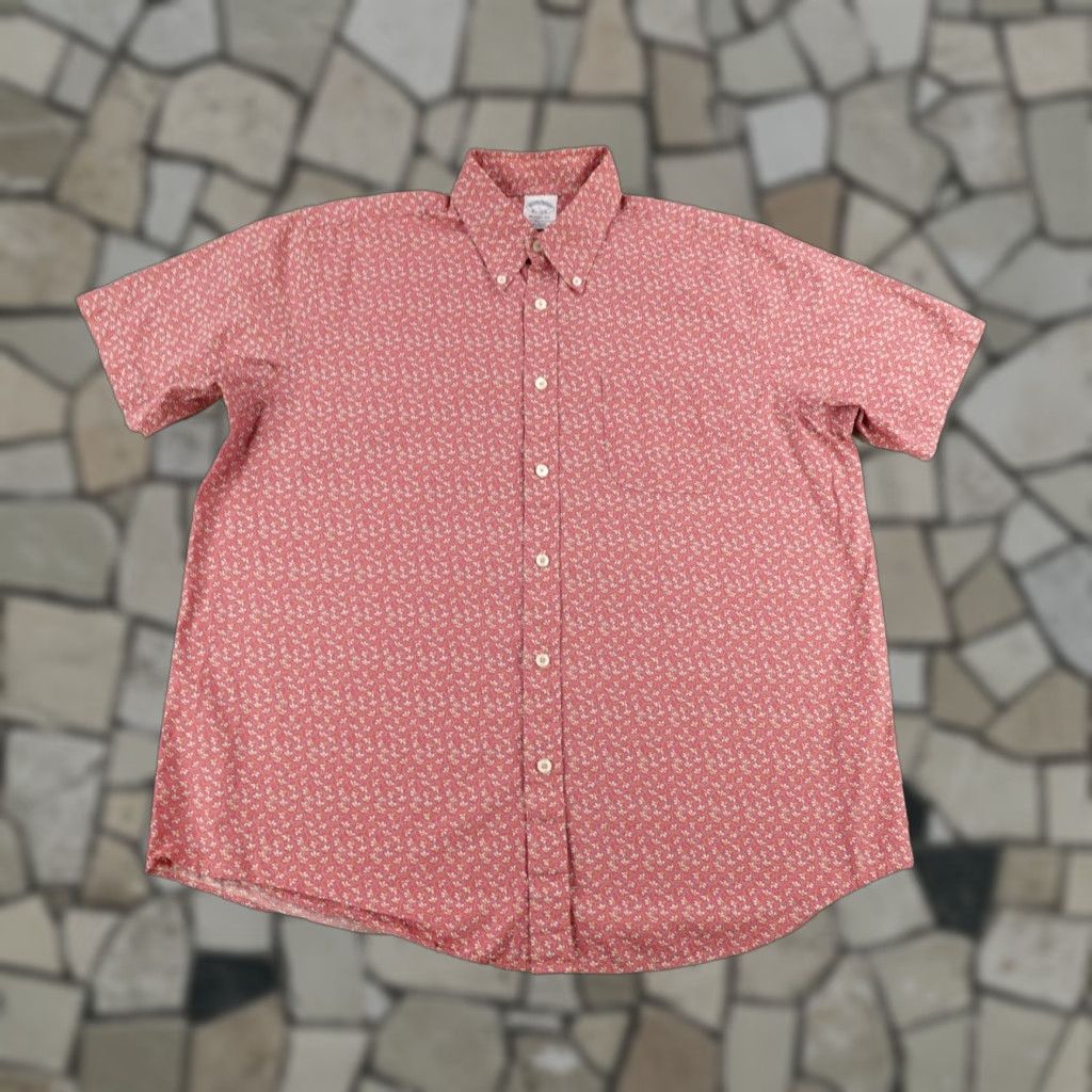 Brooks Brothers VINTAGE Brooks Brothers Shirt Mens Large Red Floral Button-Up Cotton Casual Womens Size US L / EU 52-54 / 3 - 1 Thumbnail