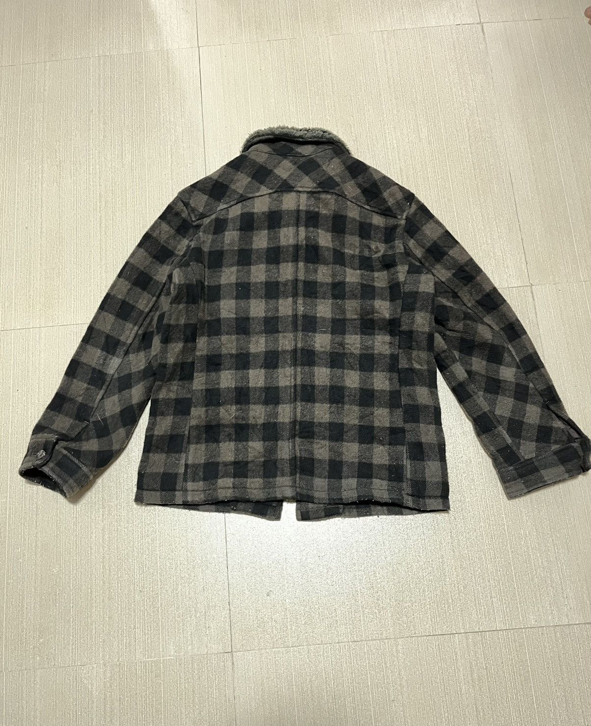 Kansai Yamamoto Vintage Kansai Yamamoto Fur Collared Plaid Jacket Size US M / EU 48-50 / 2 - 5 Thumbnail