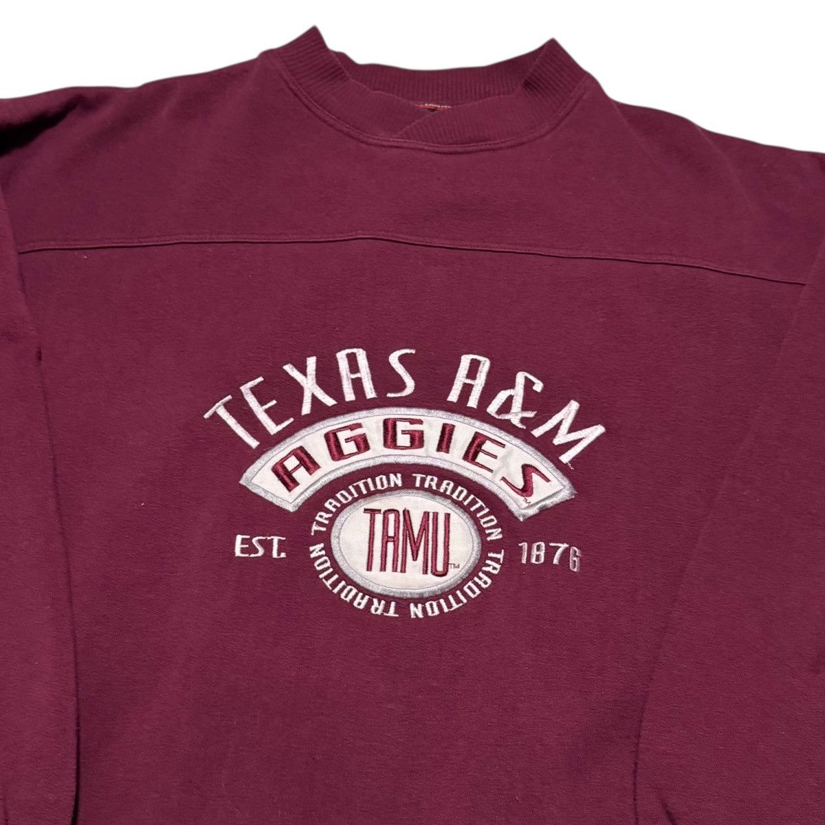 Vintage Vintage 90s Texas A&M Aggies Maroon Sweatshirt Men's M FLAWS Size US M / EU 48-50 / 2 - 2 Thumbnail