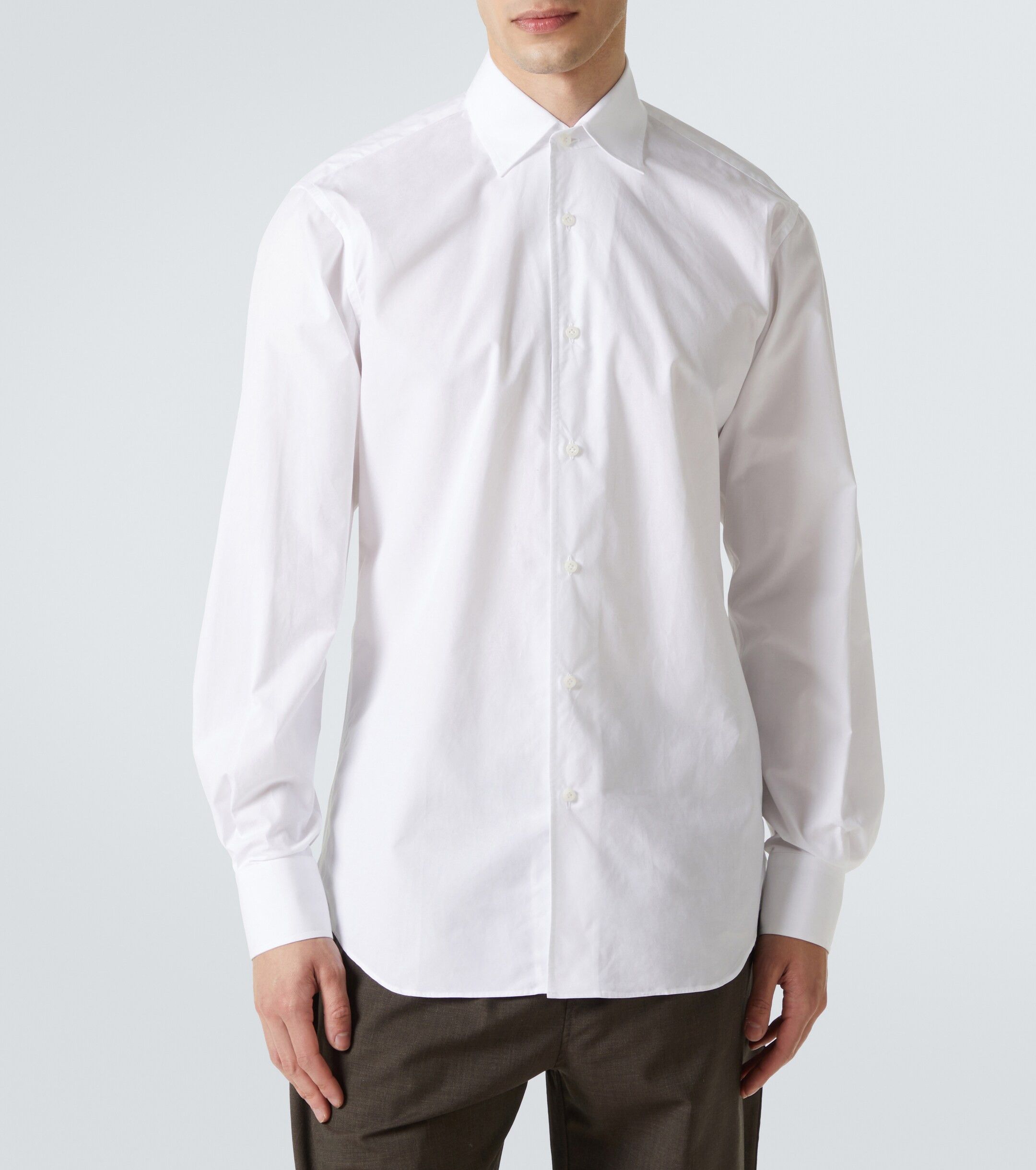 Saman Amel Cotton Spread Collar Shirt Size 17/43