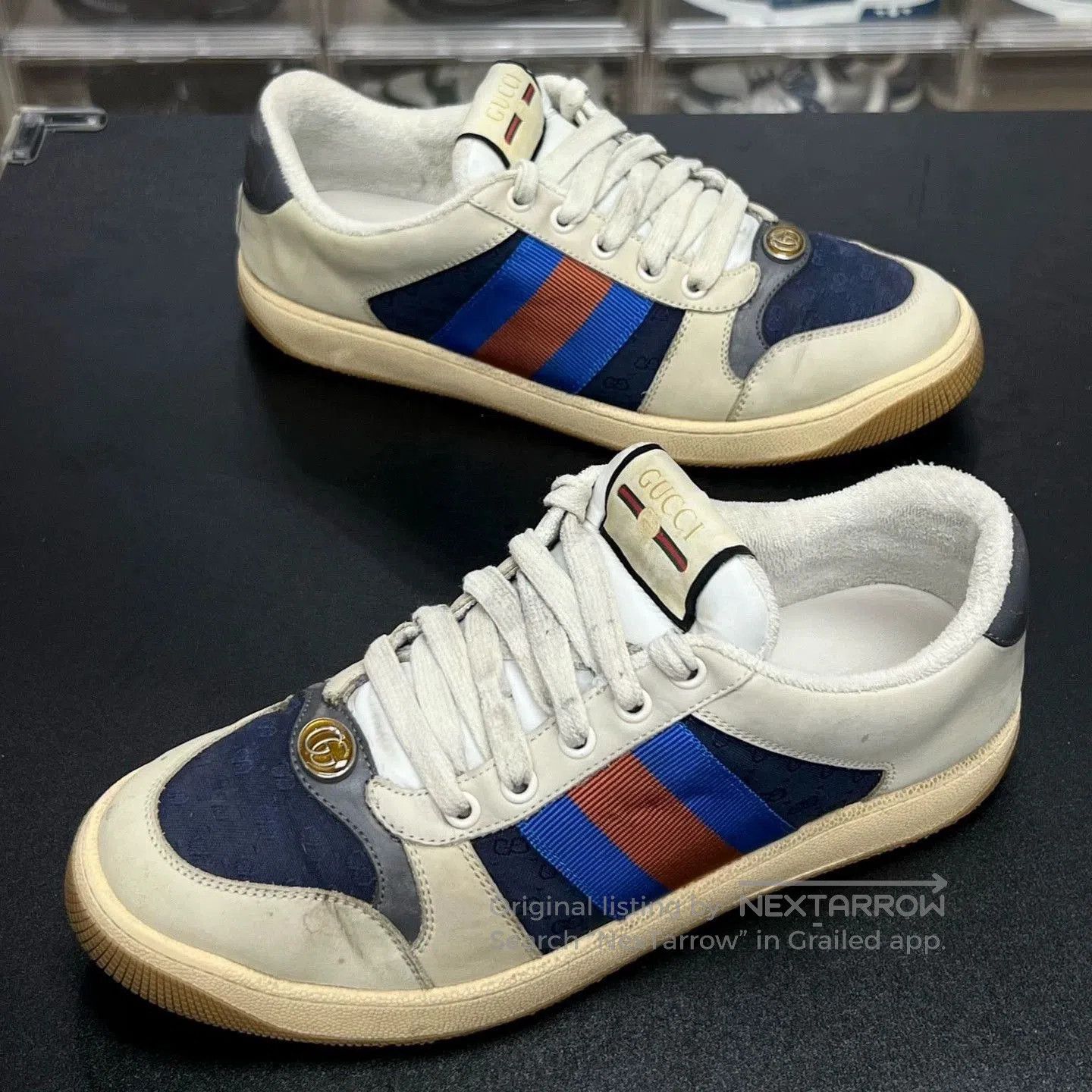 Gucci gucci distressed sneakers gray white blue 38.5. Size US 5.5 / EU 38 - 1 Thumbnail