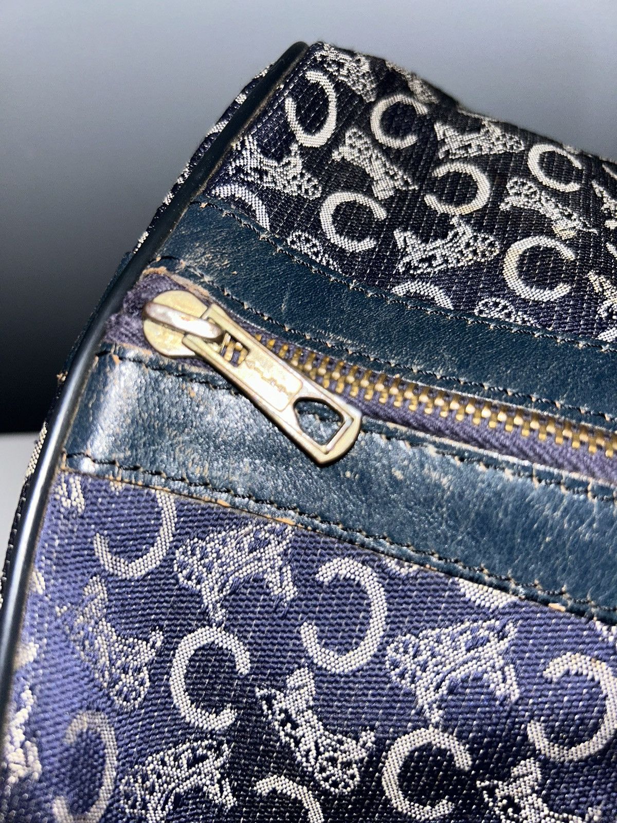 Celine Celine CMacadam Canvas Blue Boston Bag Size ONE SIZE - 3 Thumbnail