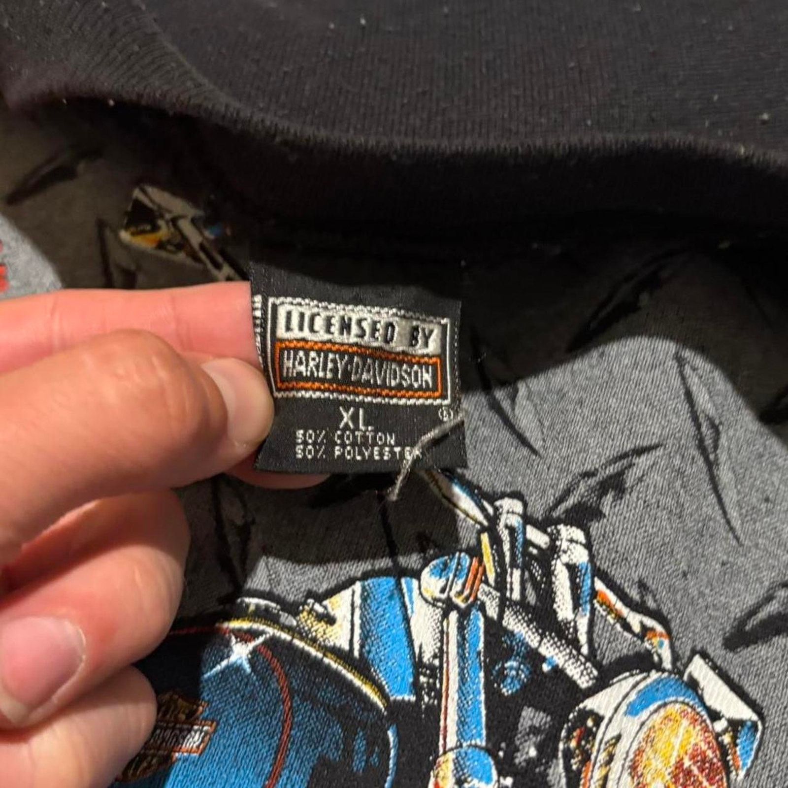 Harley Davidson Vintage 1990s harley davidson biker Size US XL / EU 56 / 4 - 2 Thumbnail
