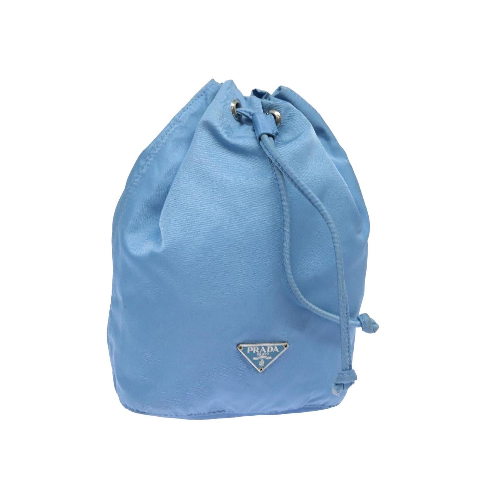 Prada Drawstring Bag Light Blue Nylon
