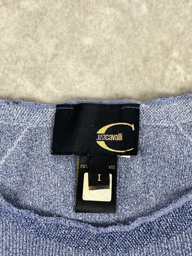 Just Cavalli 2000s Cavalli Blue Floral Longsleeves Size US S / EU 44-46 / 1 - 8 Thumbnail