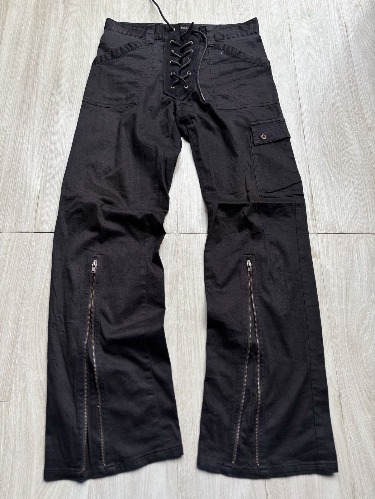 Japanese Brand Morgan homme lace-up flare pants Size US 30 / EU 46 - 1 Thumbnail