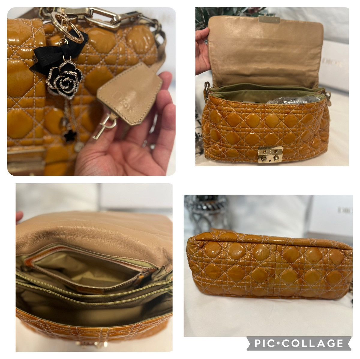 Dior Christian Dior Miss Dior Shoulder Bag Cannage Patent Leather Size ONE SIZE - 6 Thumbnail