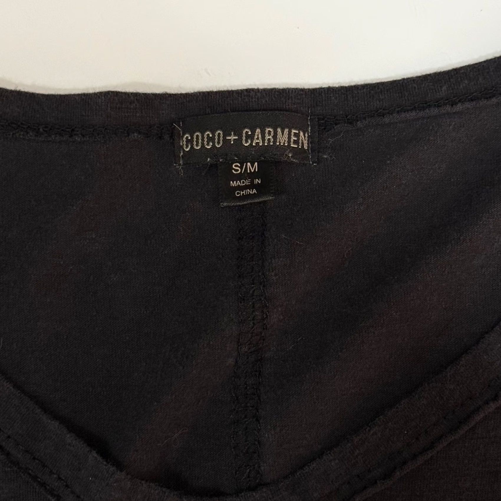 Vintage Womens Black S/T Cotton Blend V-Neck Exposed Seams T-Shirt Grunge Goth Loungewear Basic Size S / US 4 / IT 40 - 4 Thumbnail