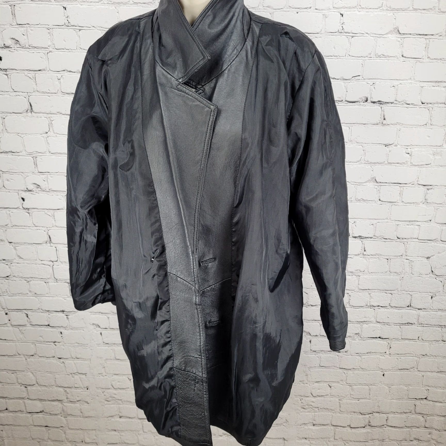 Vintage Savannah Black Genuine Leather Buttoned Pockets Lined Jacket Size Small S Size S / US 4 / IT 40 - 5 Thumbnail