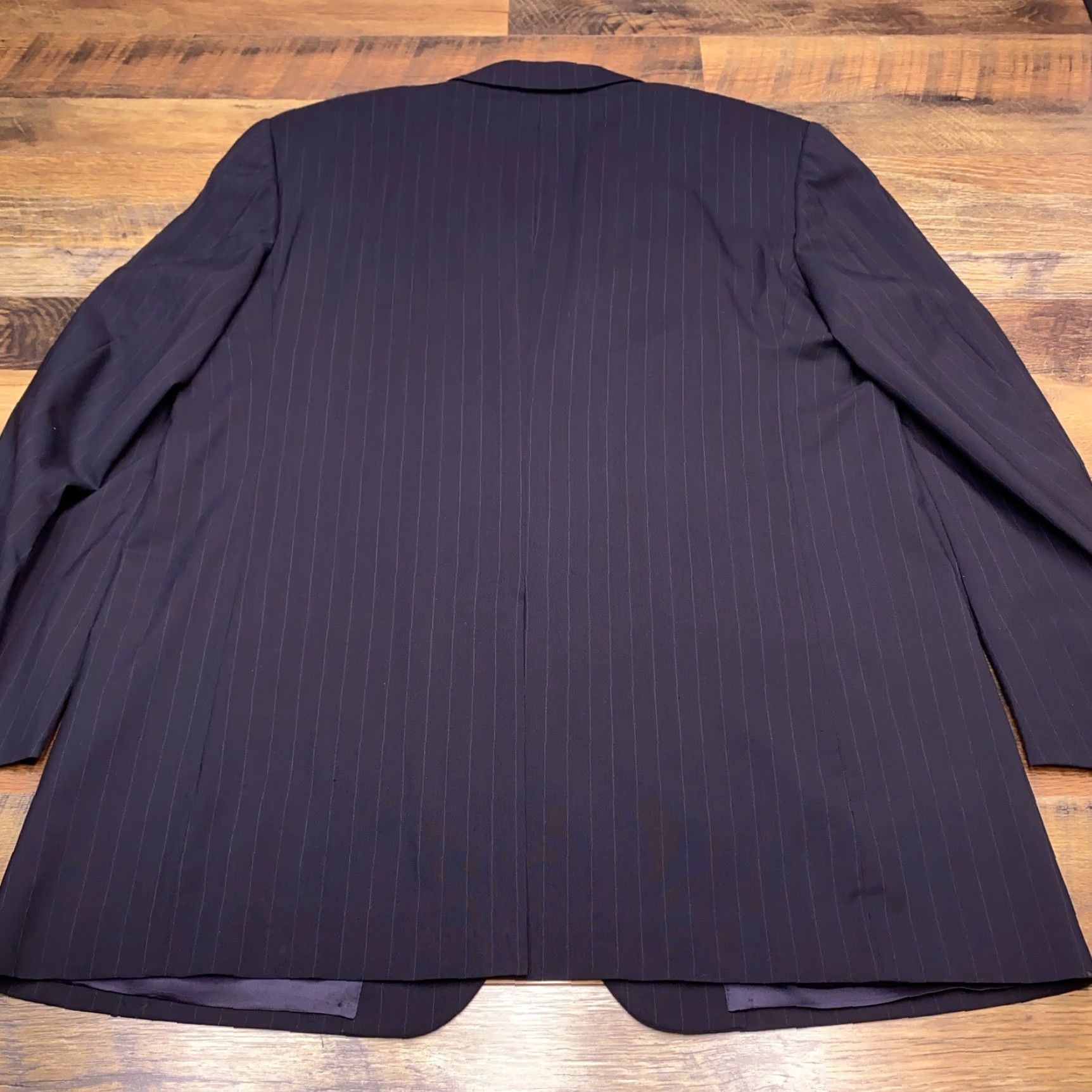 Brooks Brothers Brooks Brothers Blazer Jacket Single-Breasted 46 Long Wool Navy Pinstripe Mens Regular Notch Lapel Blue Vintage: No Size 46R - 2 Thumbnail