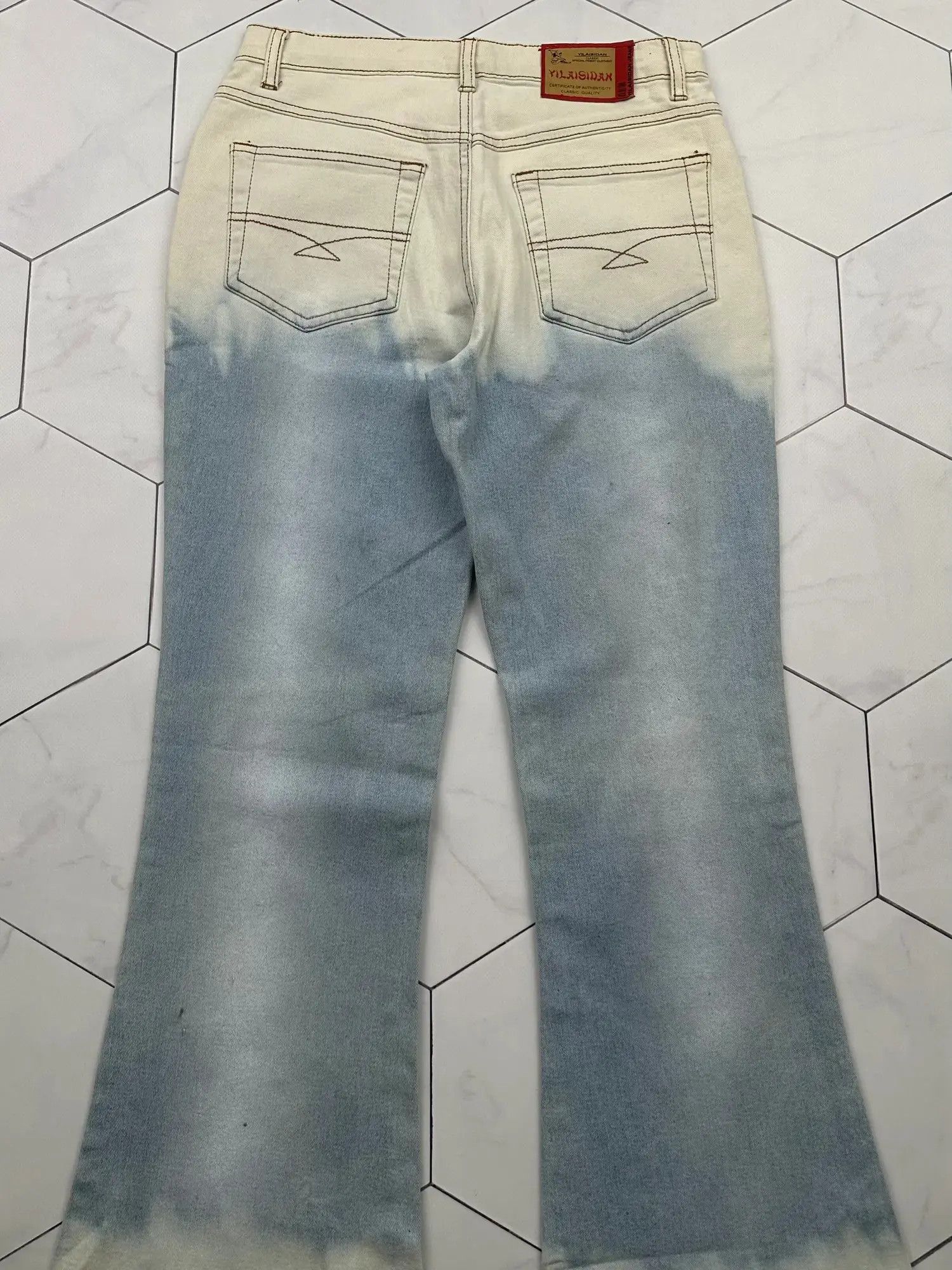 Japanese Brand Vintage Gradient Flare Jeans E2 Size 27" / US 4 / IT 40 - 8 Thumbnail