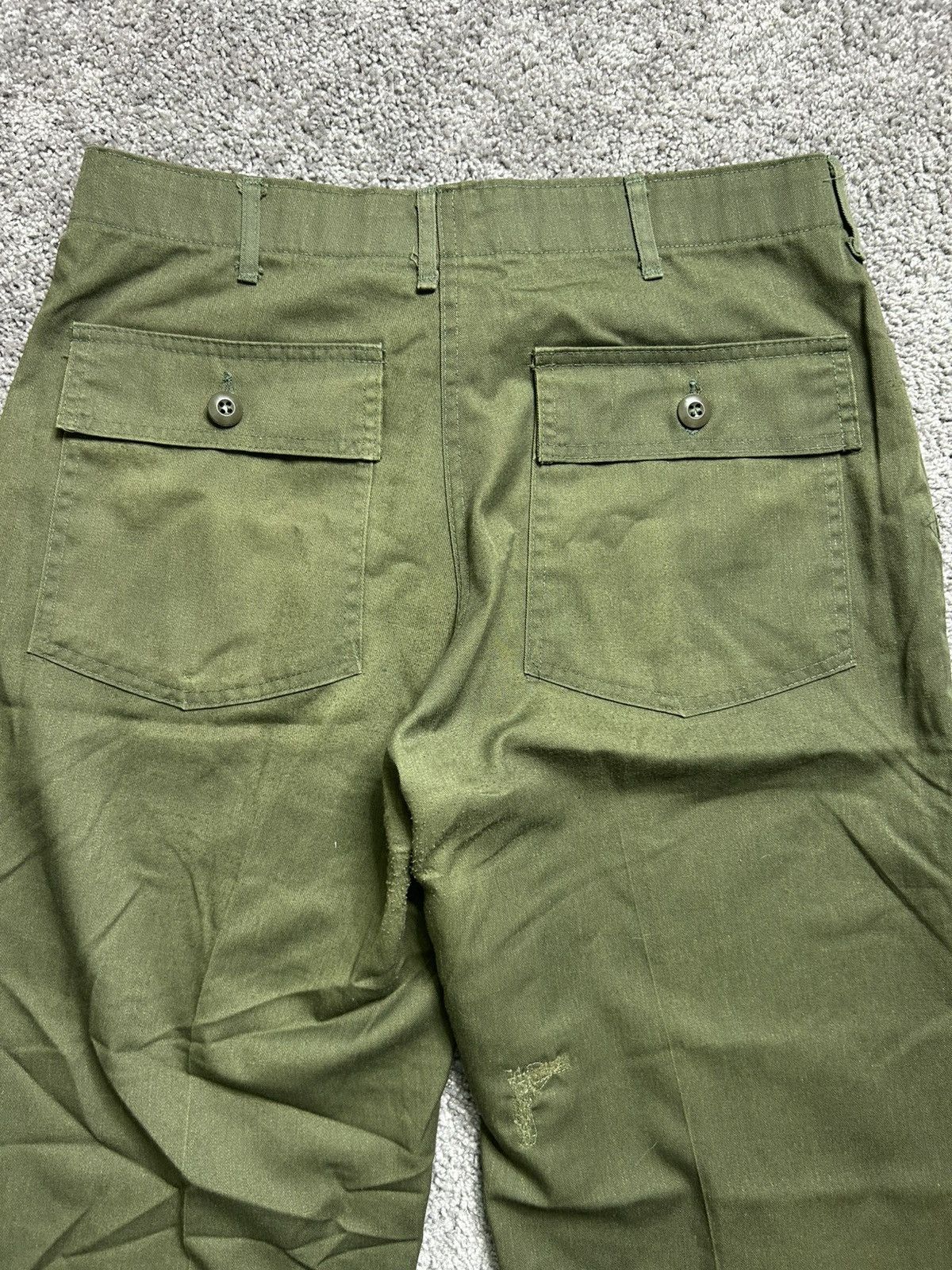 Other Vintage 70s Military OG 507 Pants Distressed Repaired Size US 31 - 4 Thumbnail