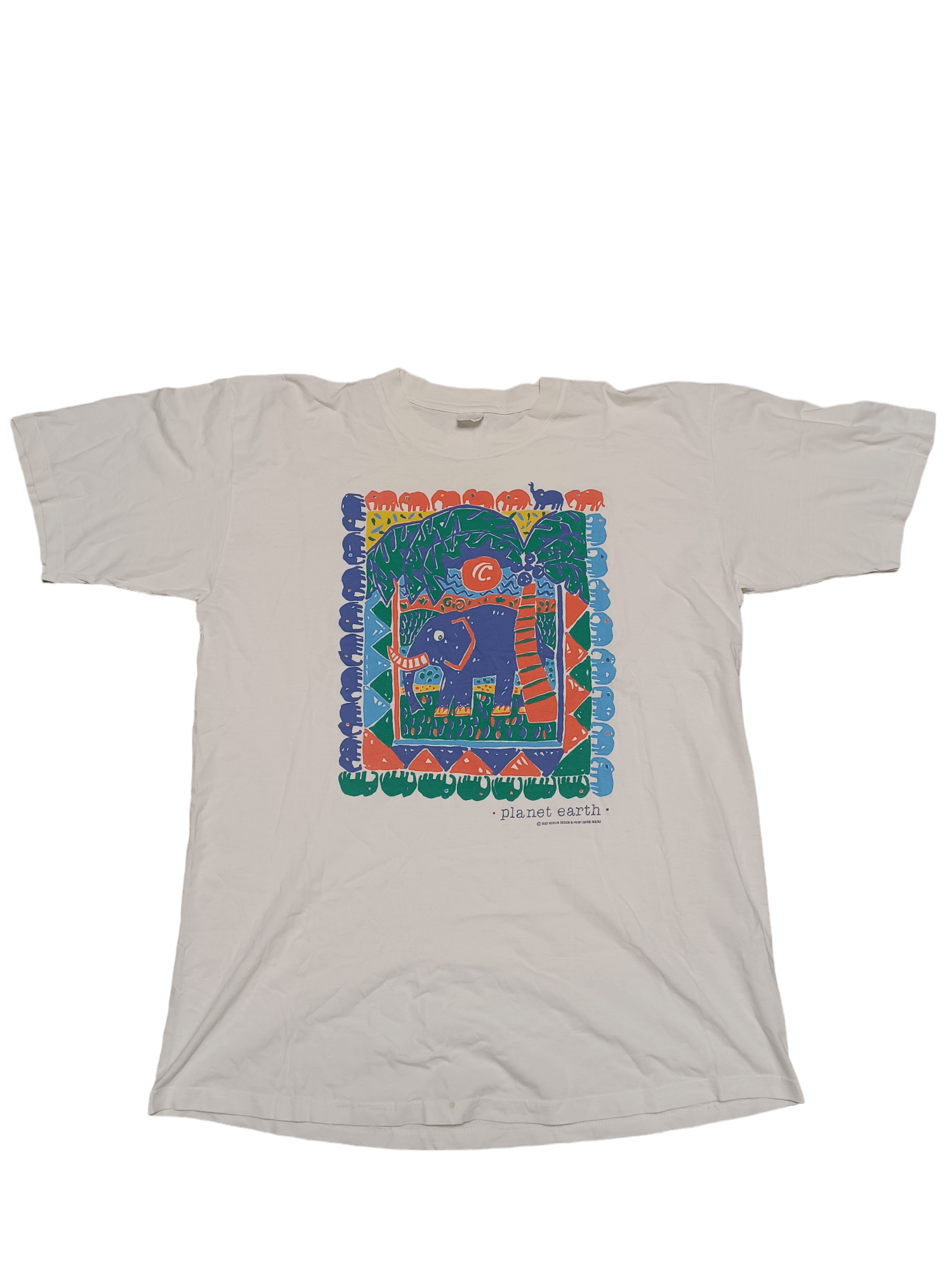 Other 1992 VINTAGE PLANET EARTH CRAZY ELEPHANT SINGLE STITCH TEE Size US XL / EU 56 / 4 - 1 Thumbnail