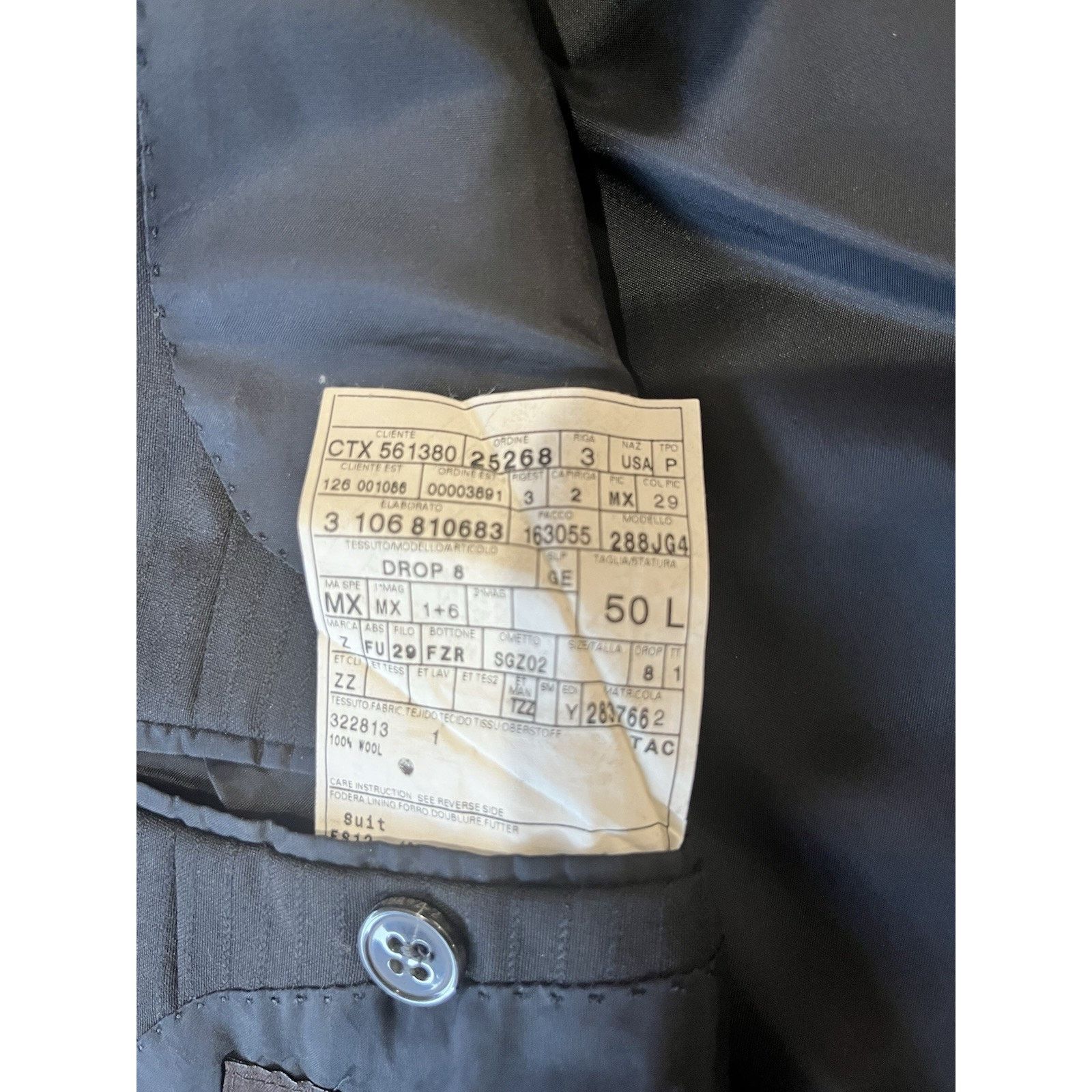 Ermenegildo Zegna ERMENEGILDO ZEGNA Blazer Mens 50L Black Wool 100% Sport Coat Size 50L - 6 Thumbnail
