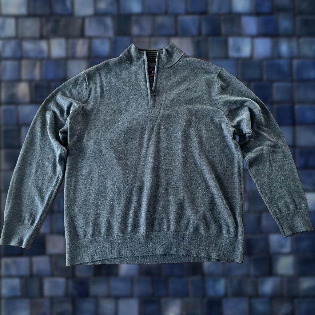 UNTUCKit UNTUCKit Merino Wool 1/4 Zip Sweater Men’s XL Gray Pullover Preppy Top hole Size US XL / EU 56 / 4 - 1 Thumbnail