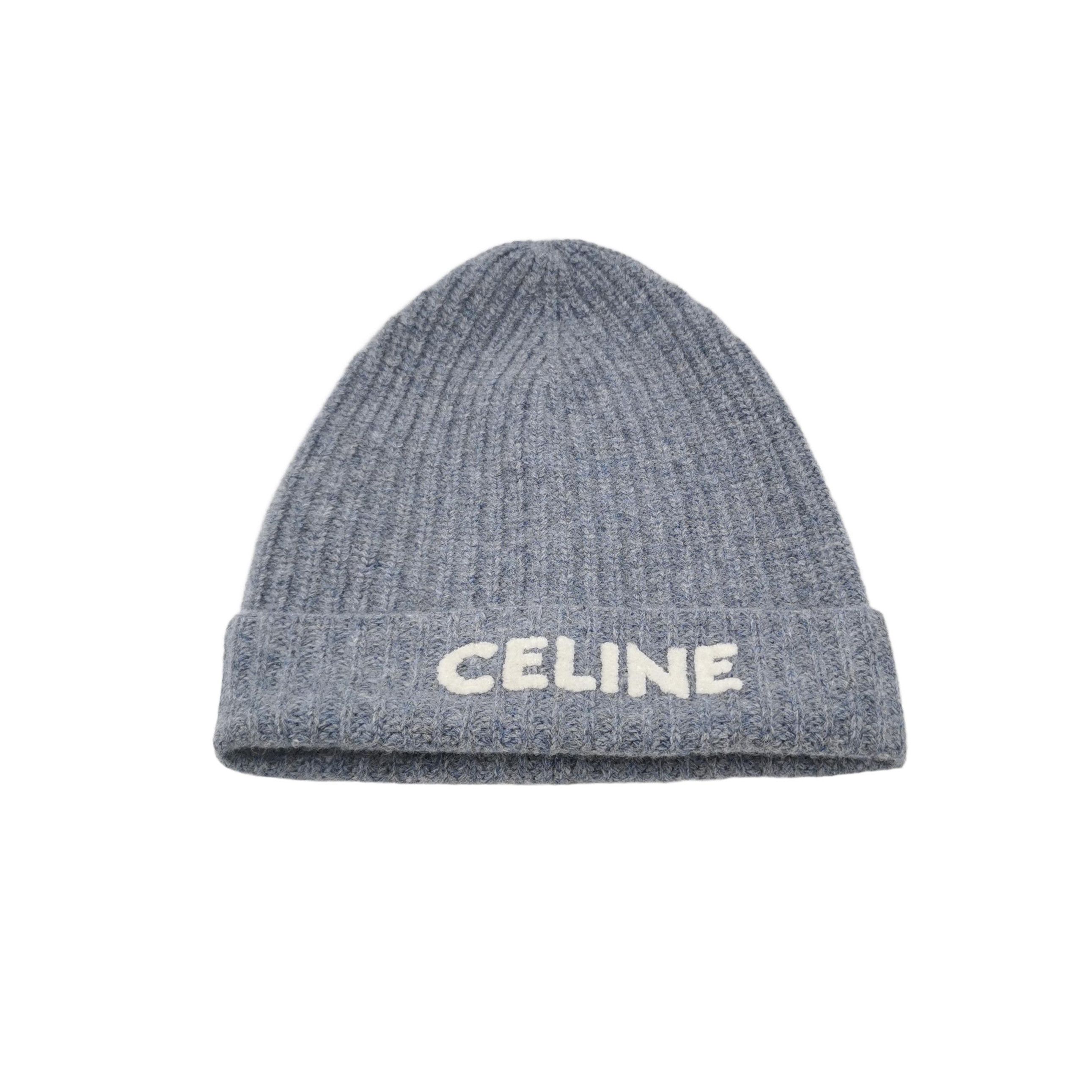 Celine Celine Wool Logo Ribbed Beanie One Size Size ONE SIZE - 1 Thumbnail