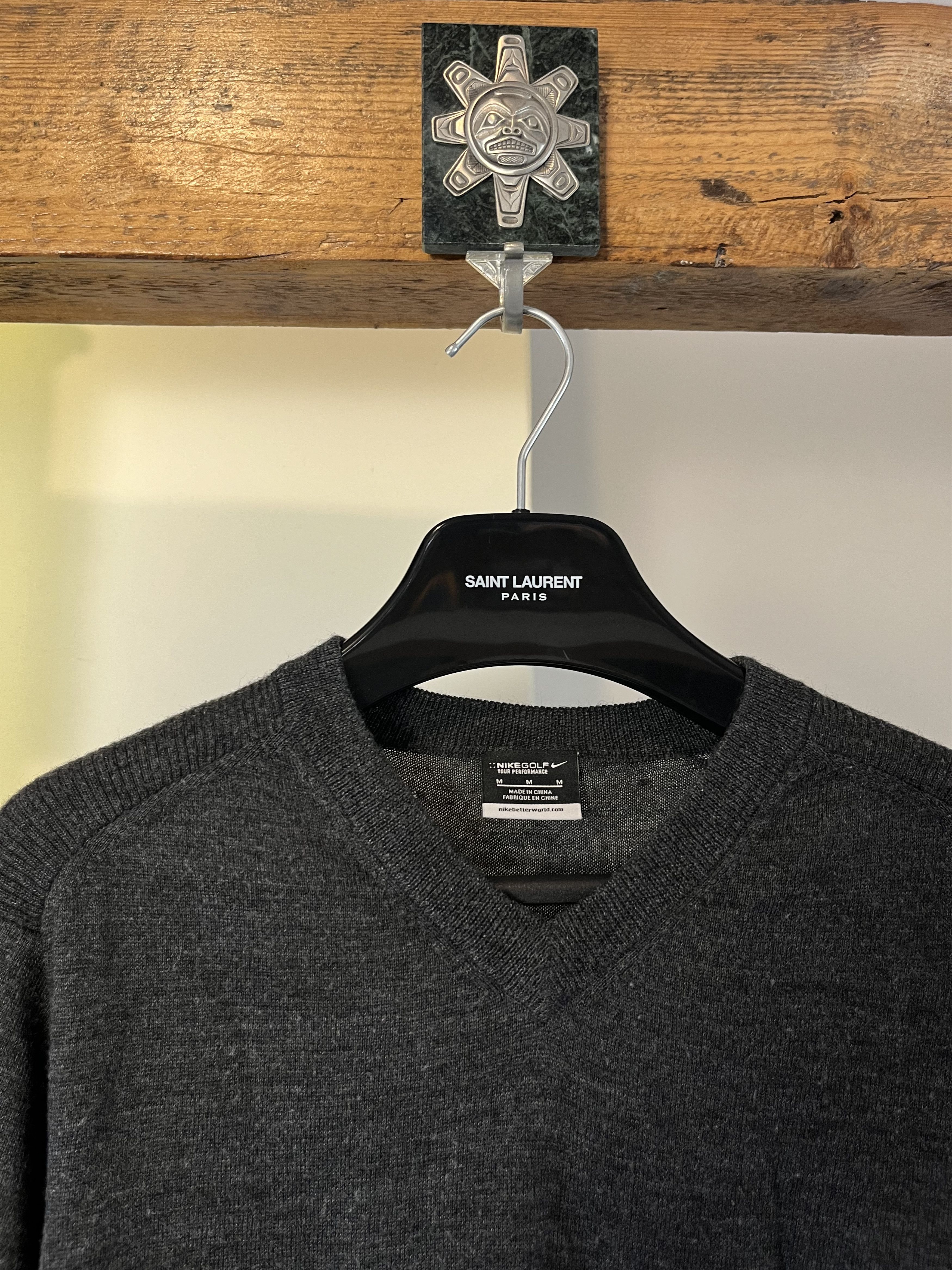Nike × Vintage 90s Nike Golf Swosh Wool Knitwear Size US M / EU 48-50 / 2 - 3 Thumbnail