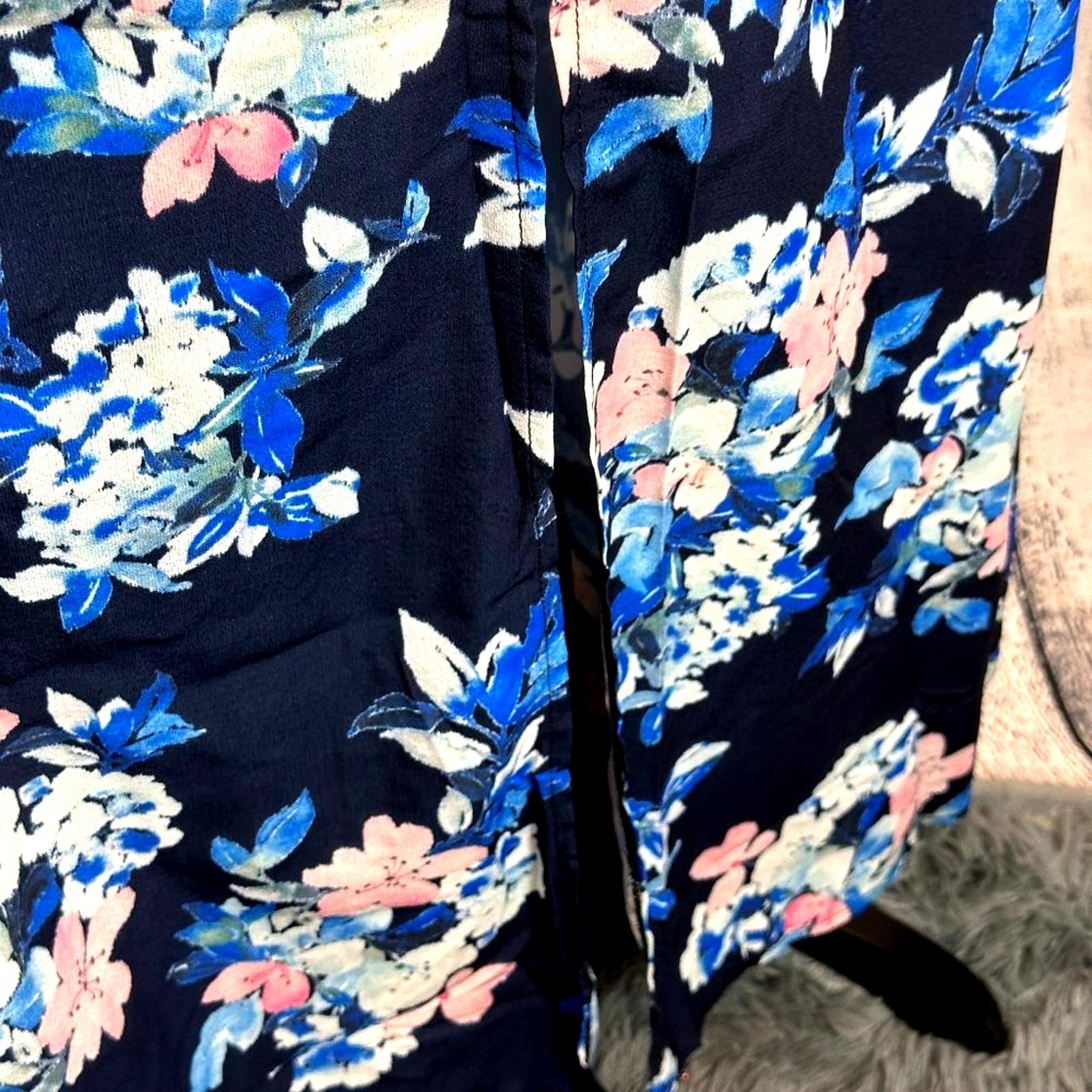 Other Floral Halter Split Maxi Dress In Navy By Miss Floral L Size L / US 10 / IT 46 - 10 Thumbnail