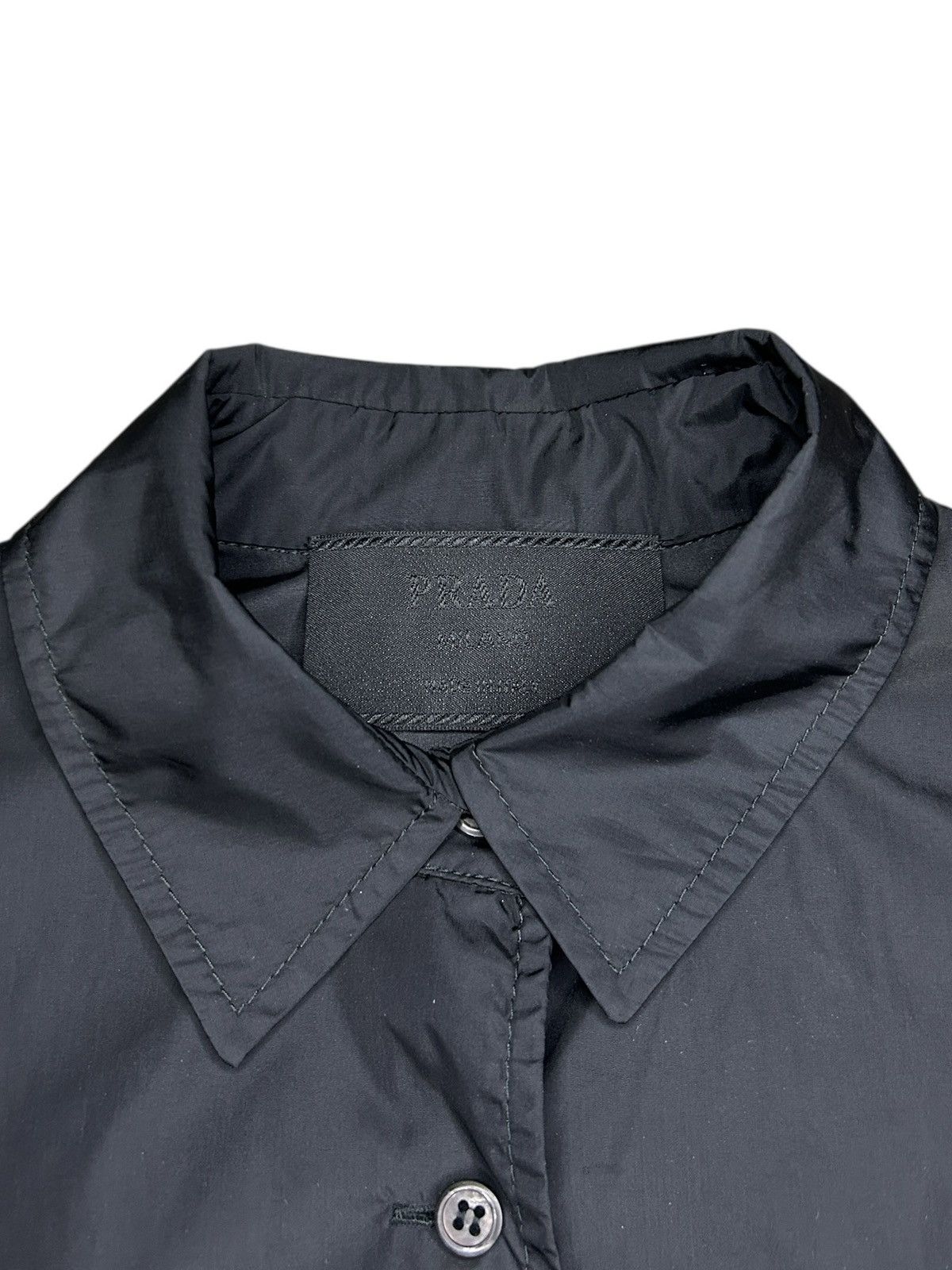 Prada 90s Elasticated Waist Nylon Shirt Size XS / US 0-2 / IT 36-38 - 3 Thumbnail