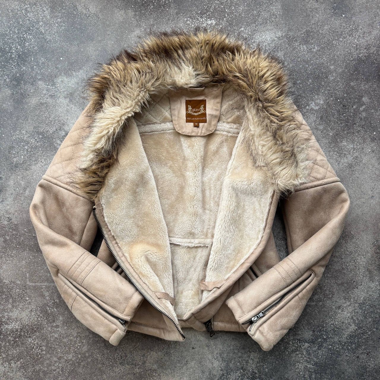 Japanese Brand Amazing Faux Fur Shearling Aviator Biker Jacket Size M / US 6-8 / IT 42-44 - 11 Thumbnail