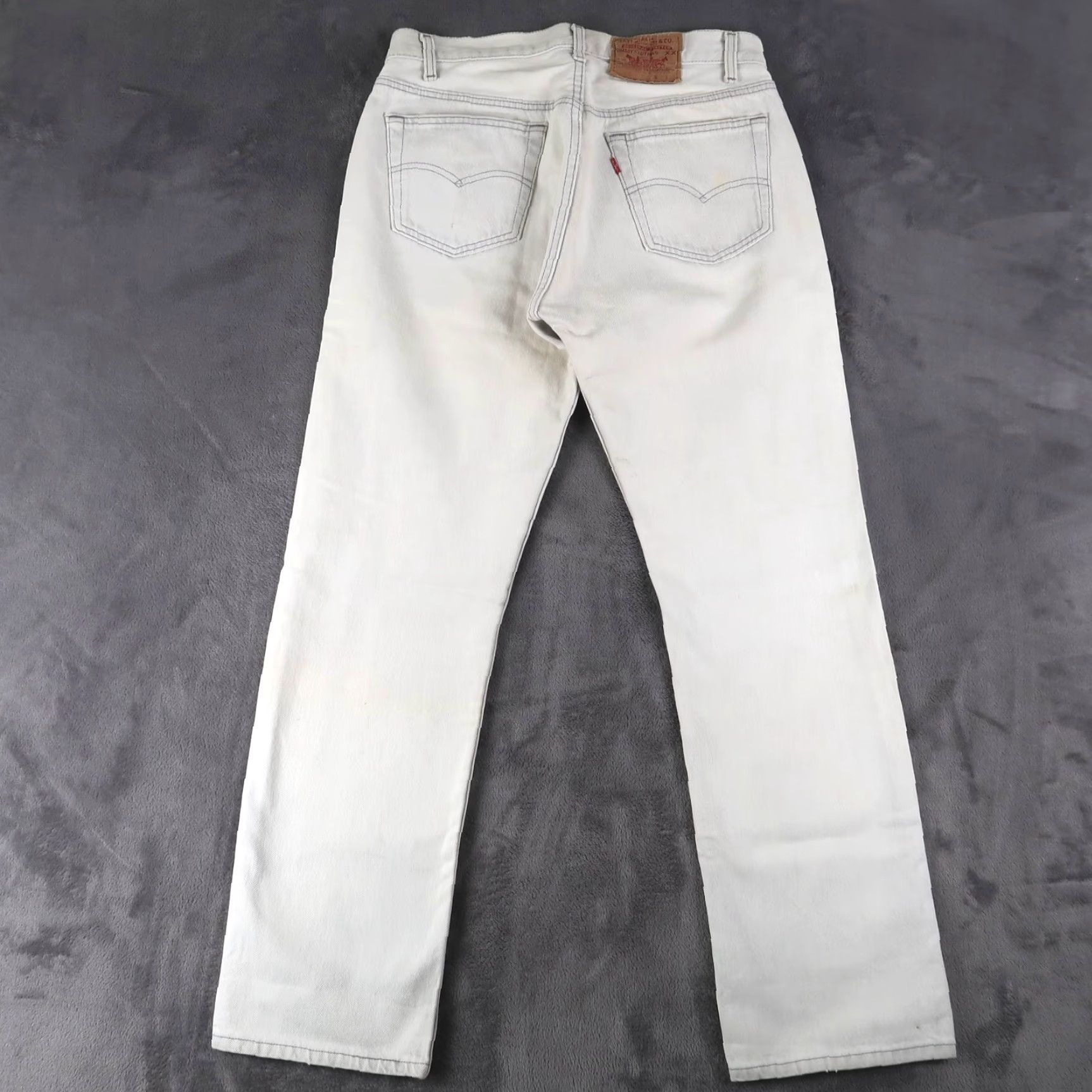 Vintage Levi's 501 Jeans 34x30 Regular Fit Straight Denim Light Gray Men 90s USA