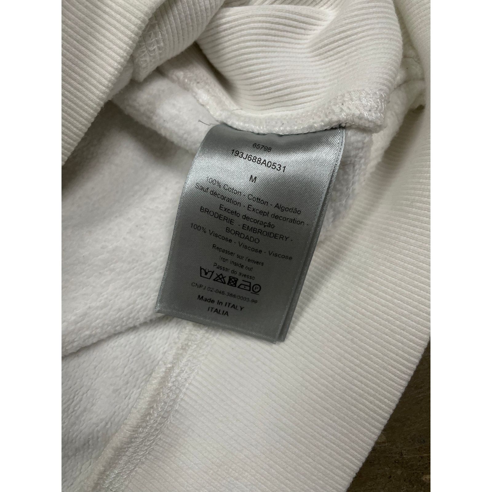 Dior Dior CD Hoodie White Black Used Medium Size US M / EU 48-50 / 2 - 3 Thumbnail