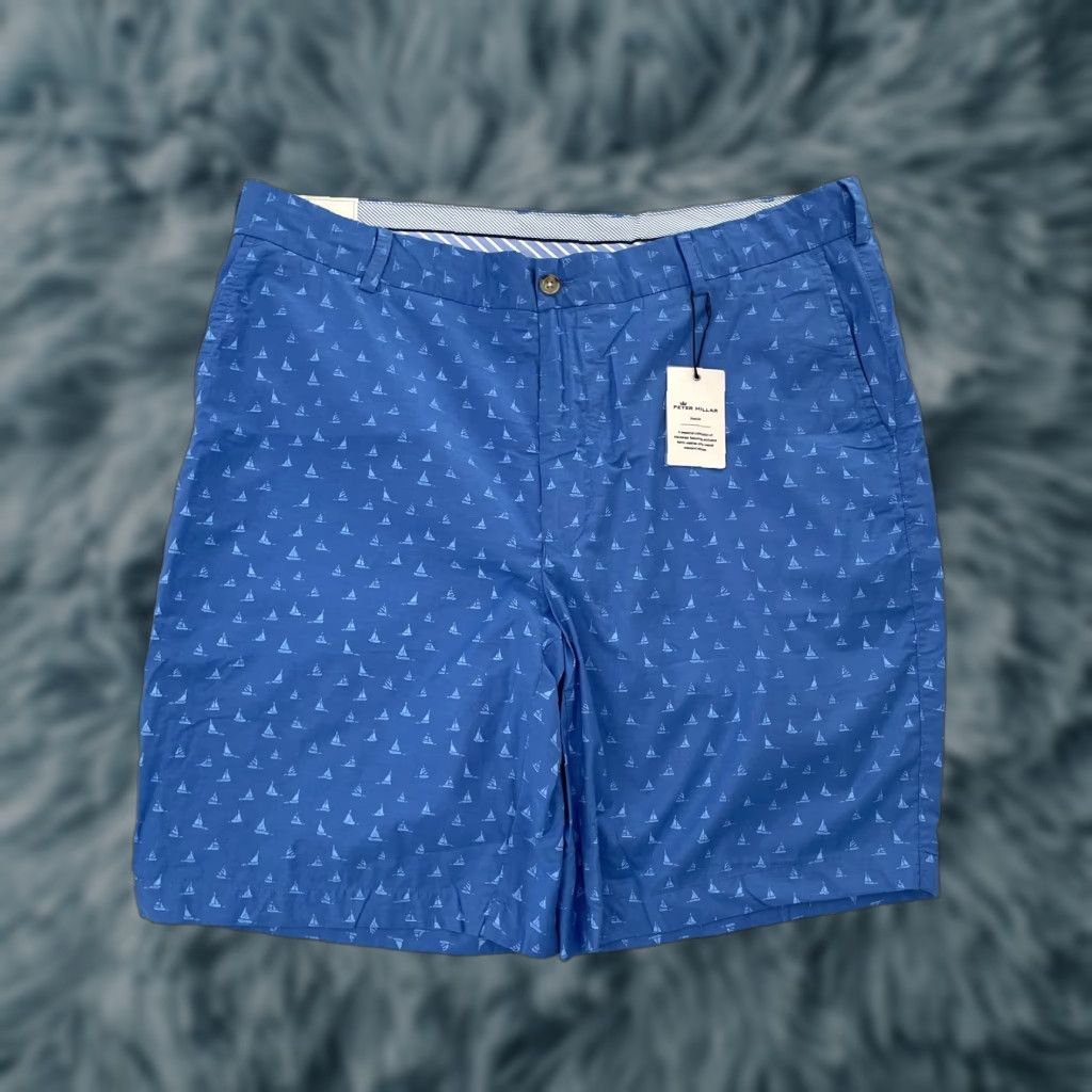 Peter Millar Peter Millar Shorts Adult 38 Blue Seaside Seaboat All Over Print Lightweight NEW Size US 38 / EU 54 - 1 Thumbnail