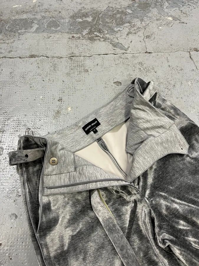 Giorgio Armani AW2018 Giorgio Armani Belted Wide Soft Grey Silver Pants Size US 30 / EU 46 - 9 Thumbnail