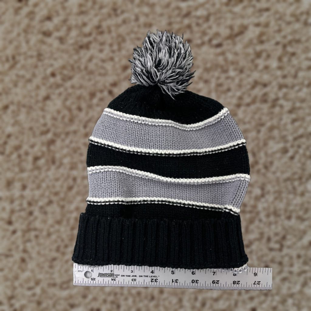 Vintage Family Dollar Beanie Hat Adult One Size Black Knit Striped Acrylic Outdoor Ski Unisex Size ONE SIZE - 1 Thumbnail