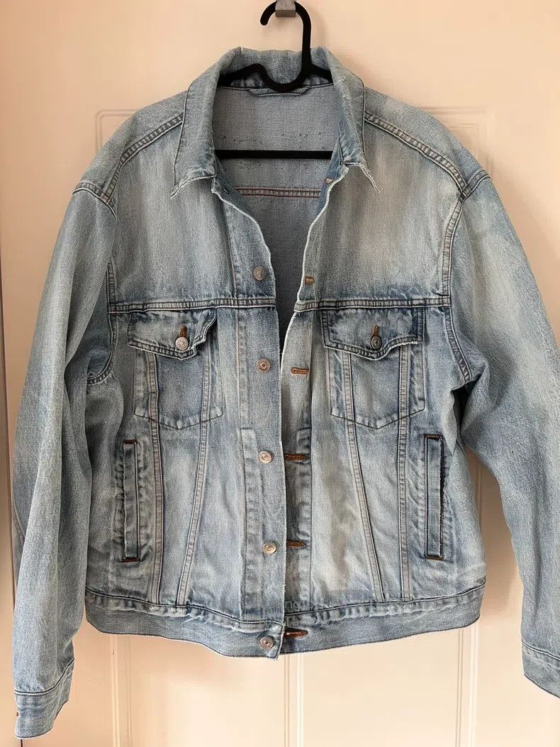 Balenciaga Distressed Wash Denim Jacket