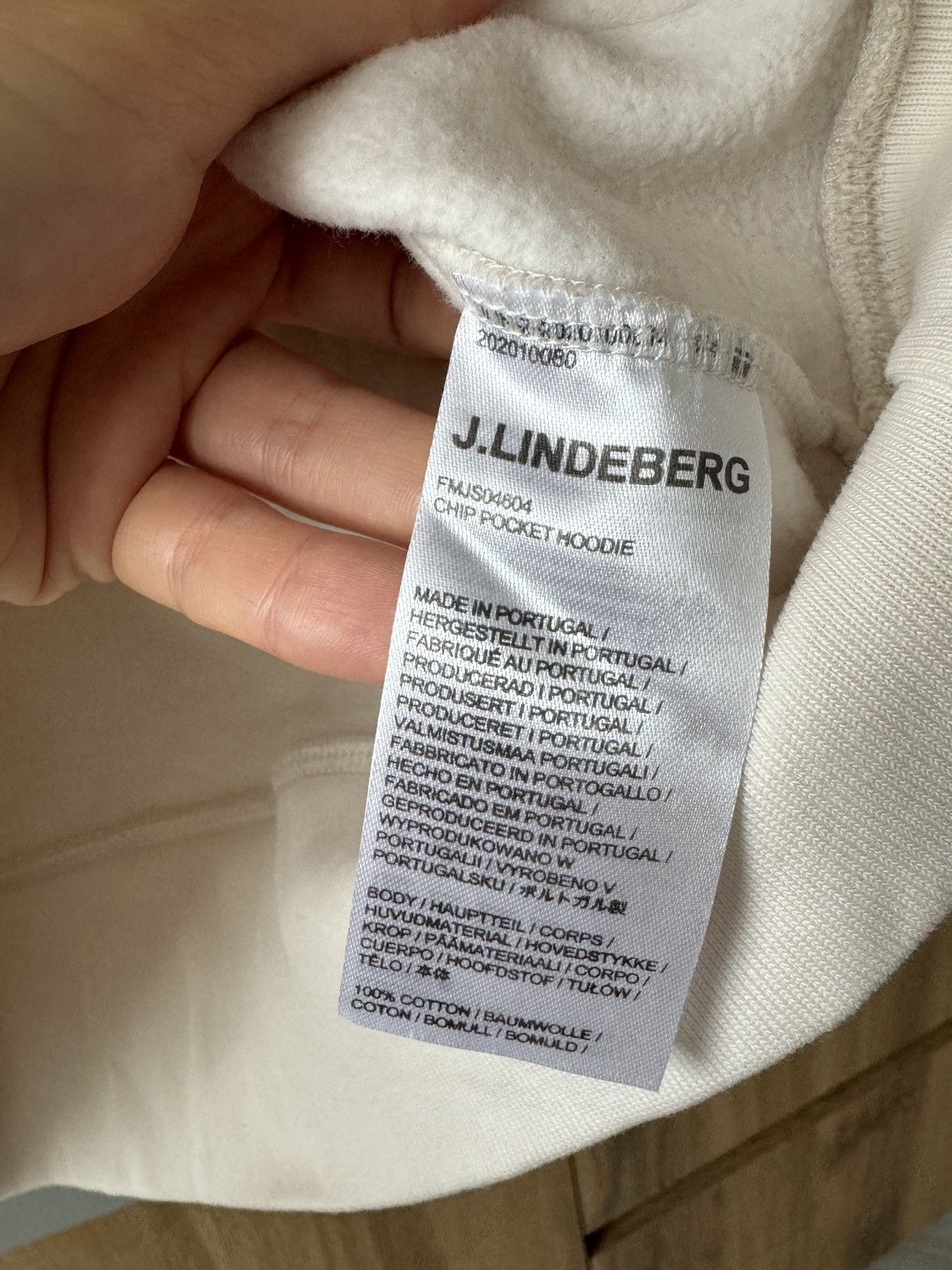 J.Lindeberg J.Lindenberg Men’s Beige Chip Pocket Basic Hoodie Size US S / EU 44-46 / 1 - 4 Thumbnail
