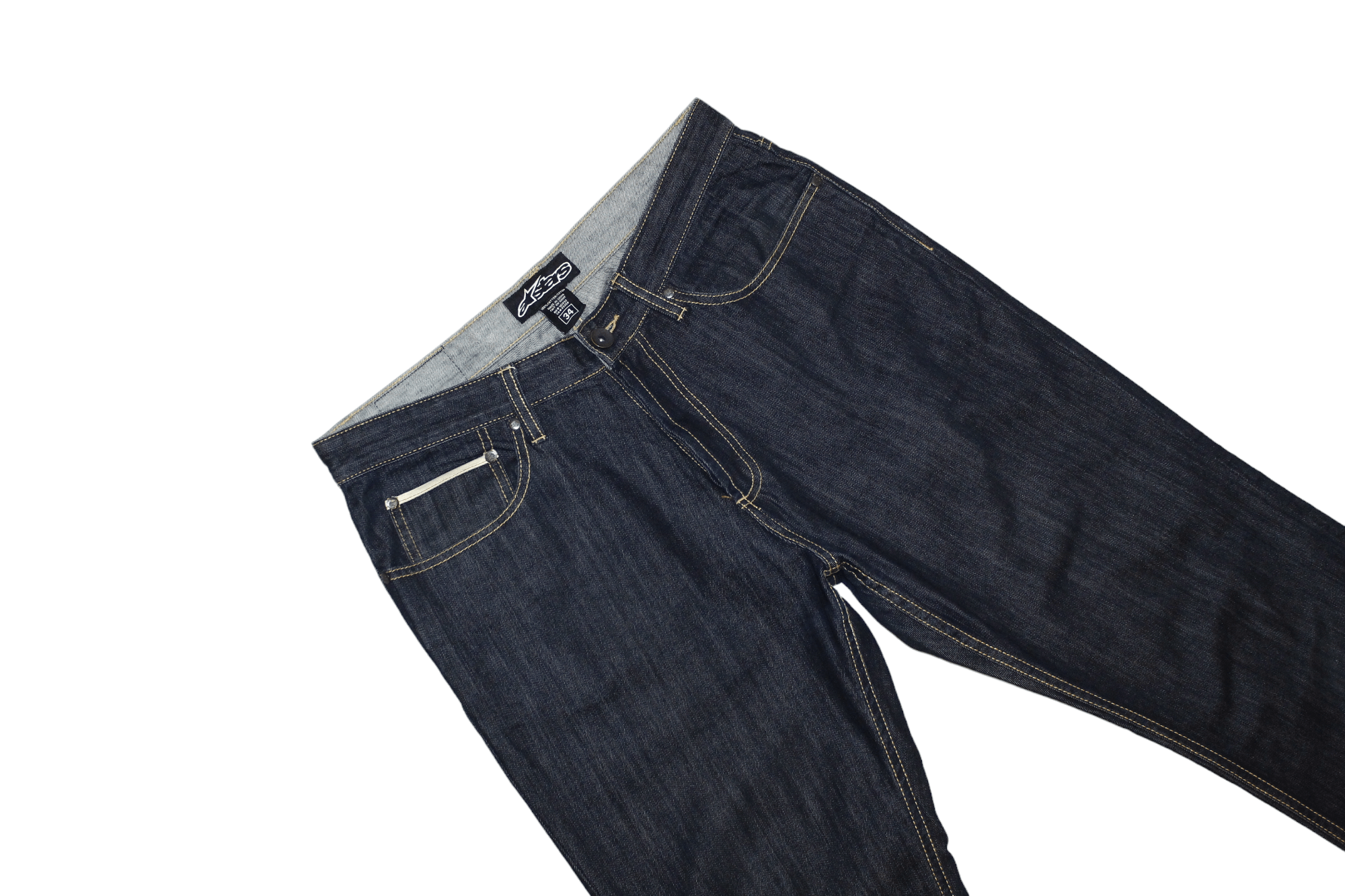 Alpinestars Vtg Alpinestars Rigid Selvedge Raw Denim Baggy Jeans Size US 34 / EU 50 - 14 Thumbnail