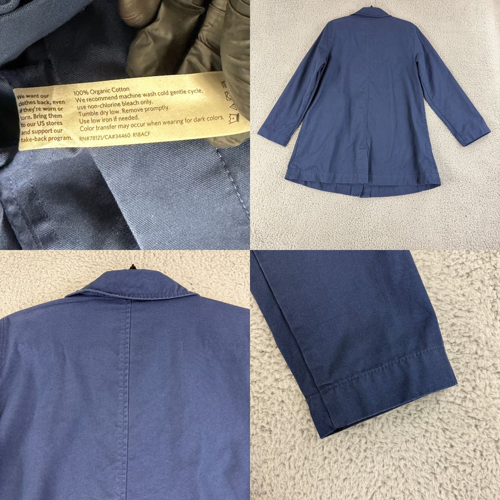 Eileen Fisher Eileen Fisher Coat Womens Medium Blue Long Sleeve 100% Organic Cotton Casual Size M / US 6-8 / IT 42-44 - 9 Thumbnail
