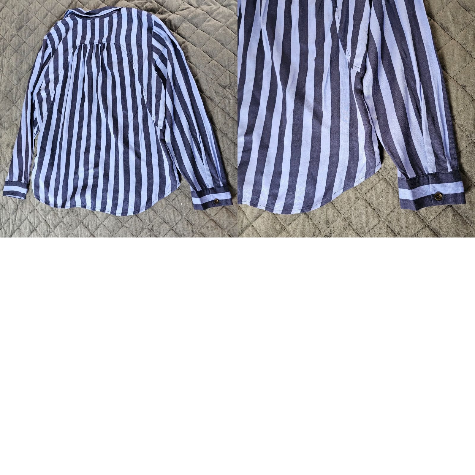 Vintage Maeve Button Blouse Striped Blue Casual Formal Shirt S Women Size S / US 4 / IT 40 - 9 Thumbnail