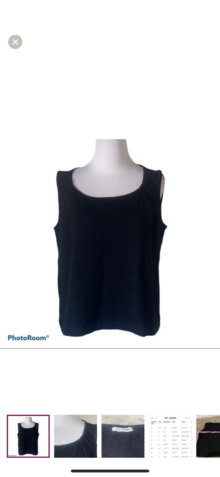 St. John St John womens knit black sleeveless top‎ Size L / US 10 / IT 46 - 1 Thumbnail