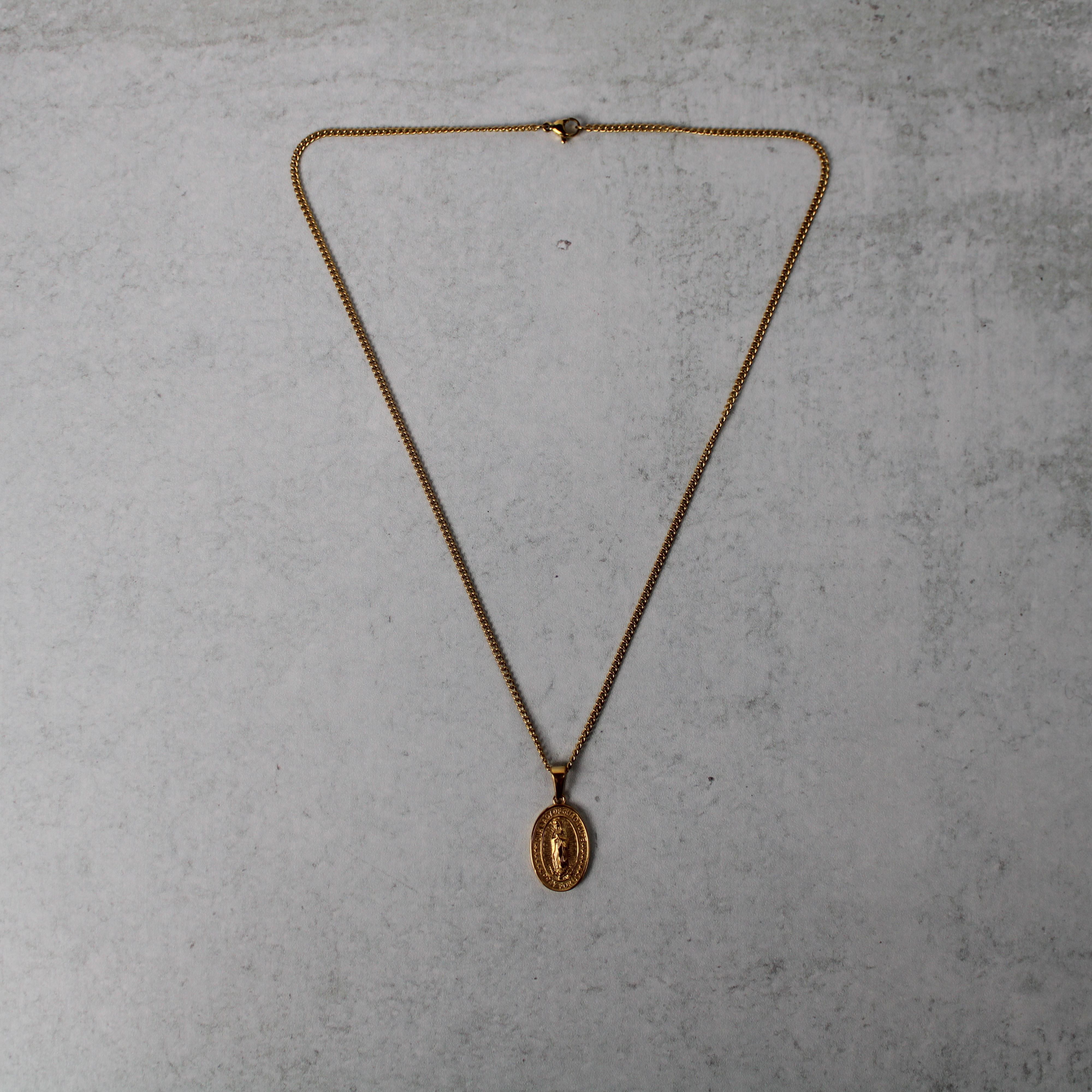 Jewelry Gold Lady of Guadalupe Pendant Chain Necklace Size ONE SIZE - 6 Thumbnail