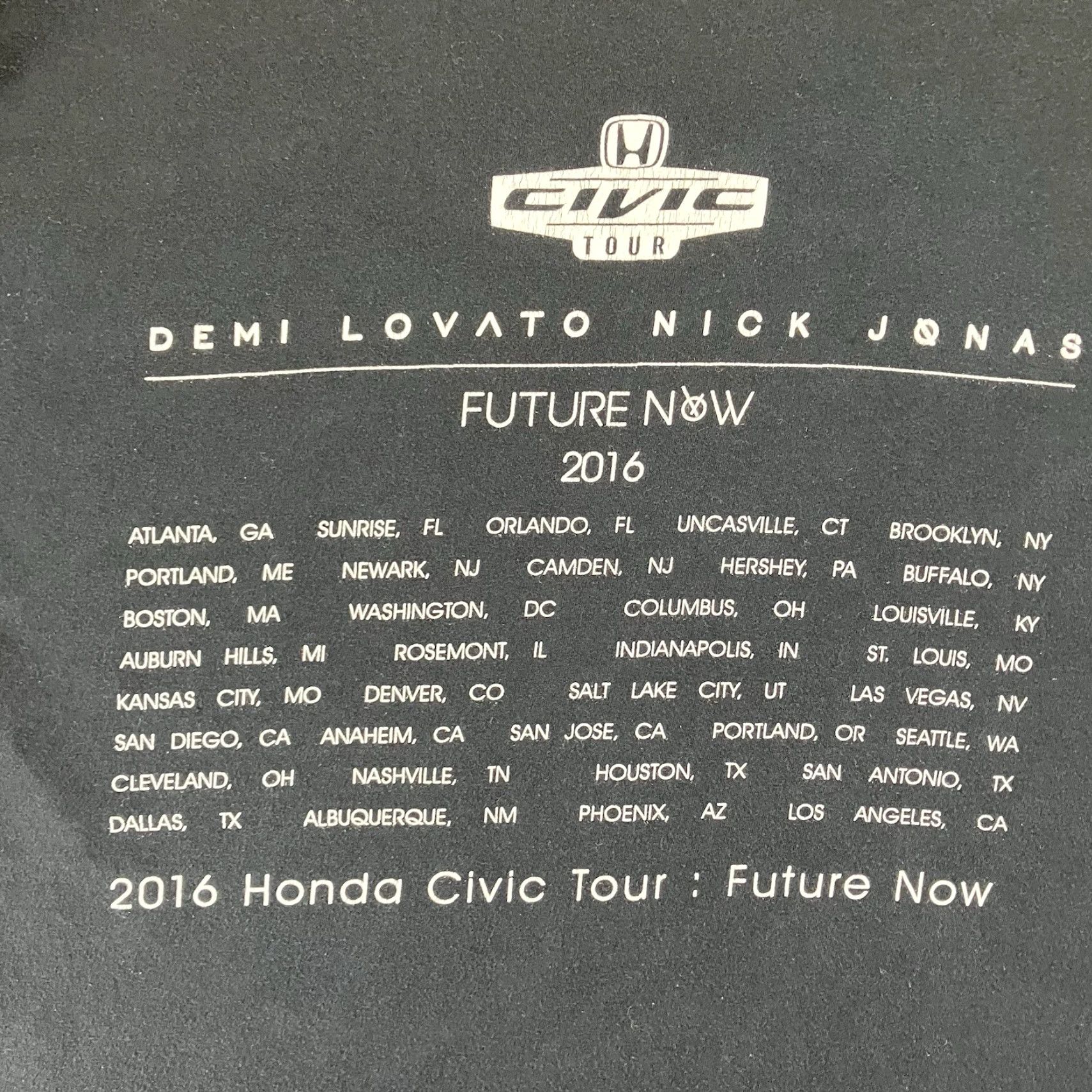 Gildan Demi Lovato Nick Jonas Future Now Concert Tour T-Shirt Men Women Black XL Cotton Gildan Softstyle Graphic Print 2016 Stadium Wear Size US XL / EU 56 / 4 - 4 Thumbnail