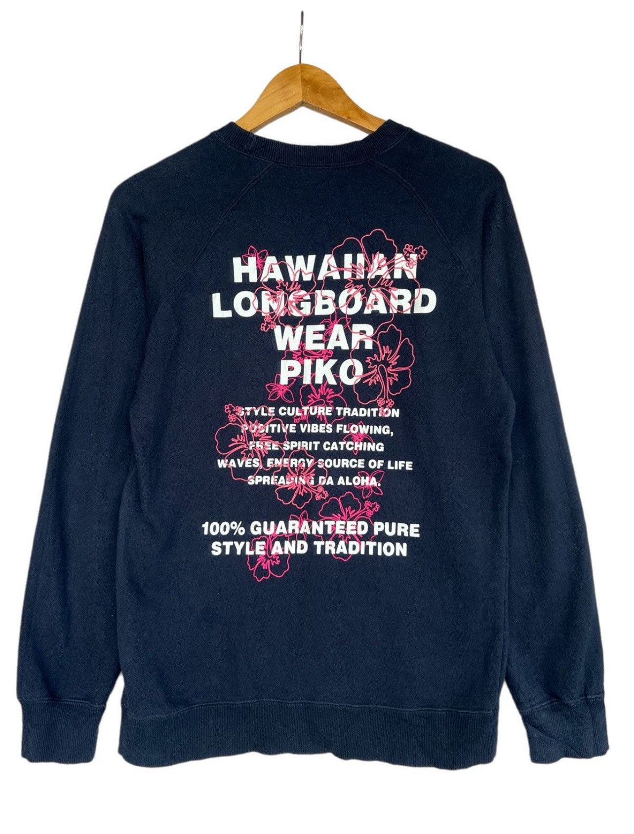 Vintage Piko Surfboard Hawaii Long Board Floral Sweatshirt Size L / US 10 / IT 46 - 1 Thumbnail