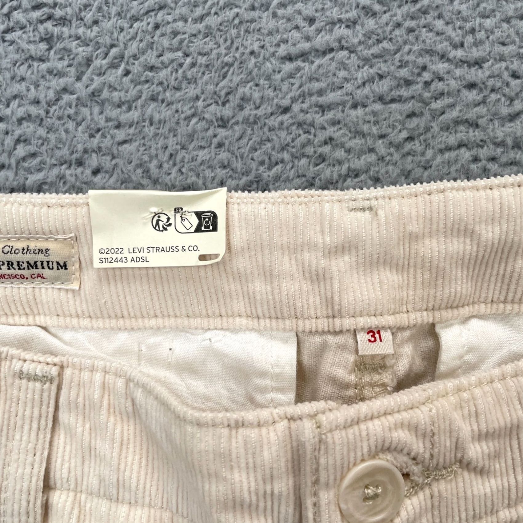 Levi's Levi's Pants Womens Beige Corduroy Cotton Mid Rise Baggy Wide Leg y2k 90s 36x31 Size 25" / US 0 / IT 36 - 4 Thumbnail