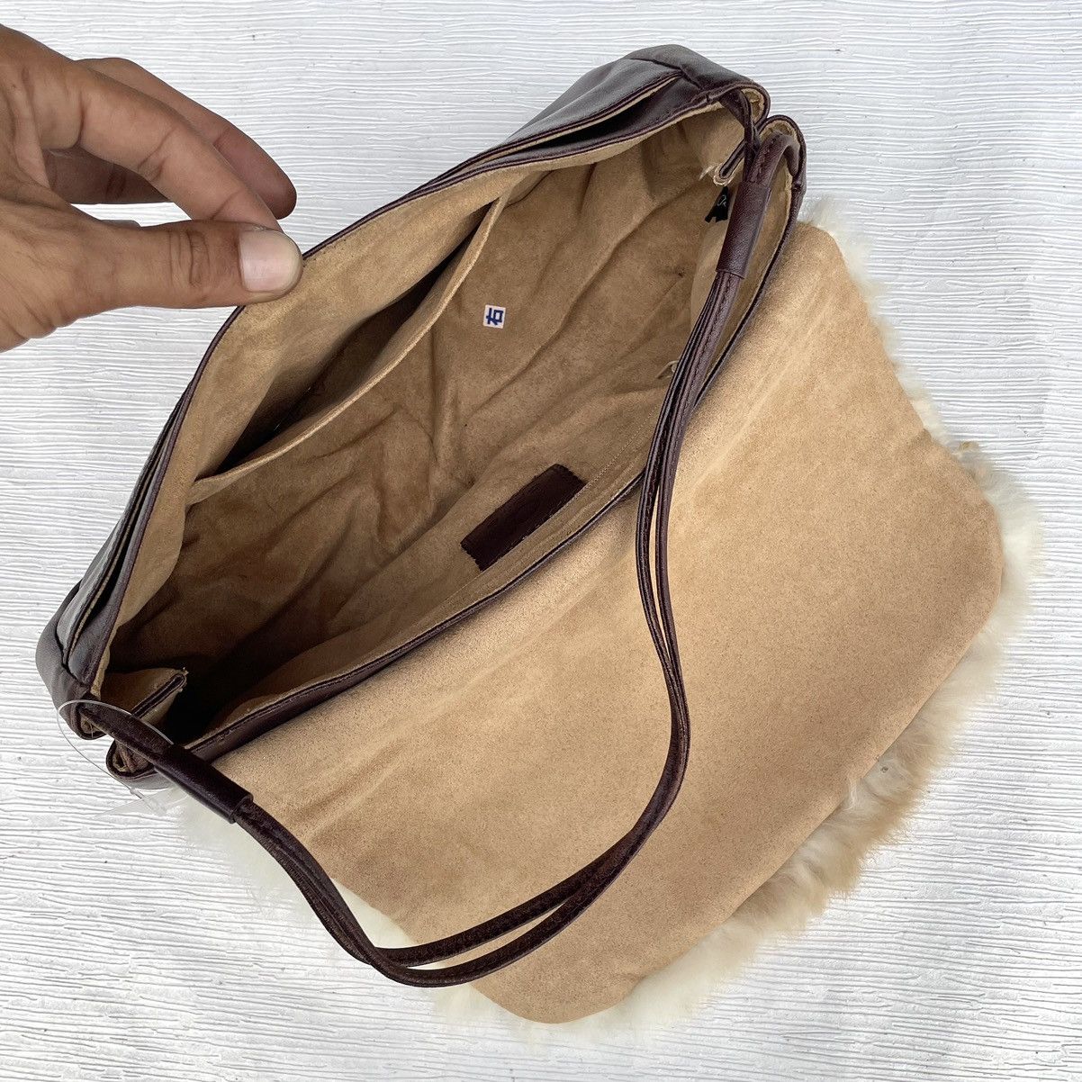 Leather × Vintage Vintage Aprilea Leather & Fur Hanbag Size ONE SIZE - 7 Thumbnail