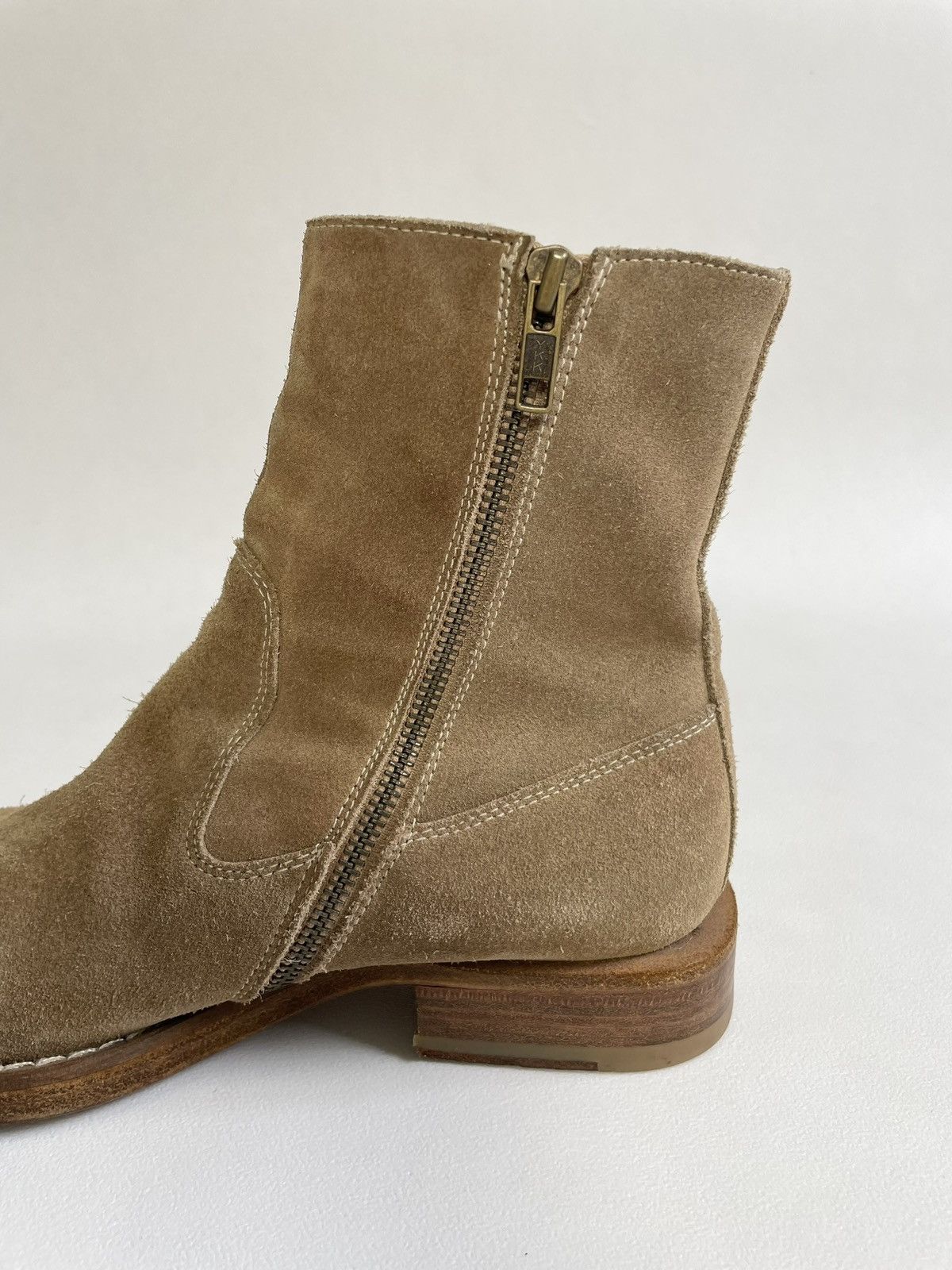 Ann Demeulemeester Tan Suede Square Toe Boots Size US 9 / IT 39 - 14 Thumbnail