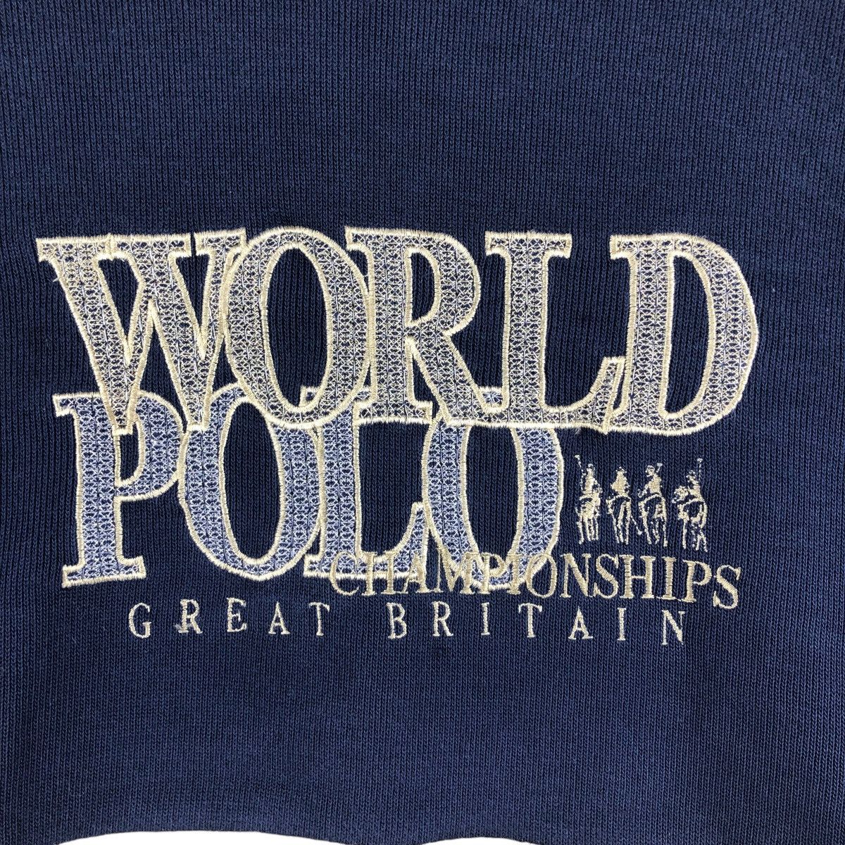 Vintage Vintage 90s WORLD POLO Championship Sweatshirt Big Logo Size US L / EU 52-54 / 3 - 3 Thumbnail