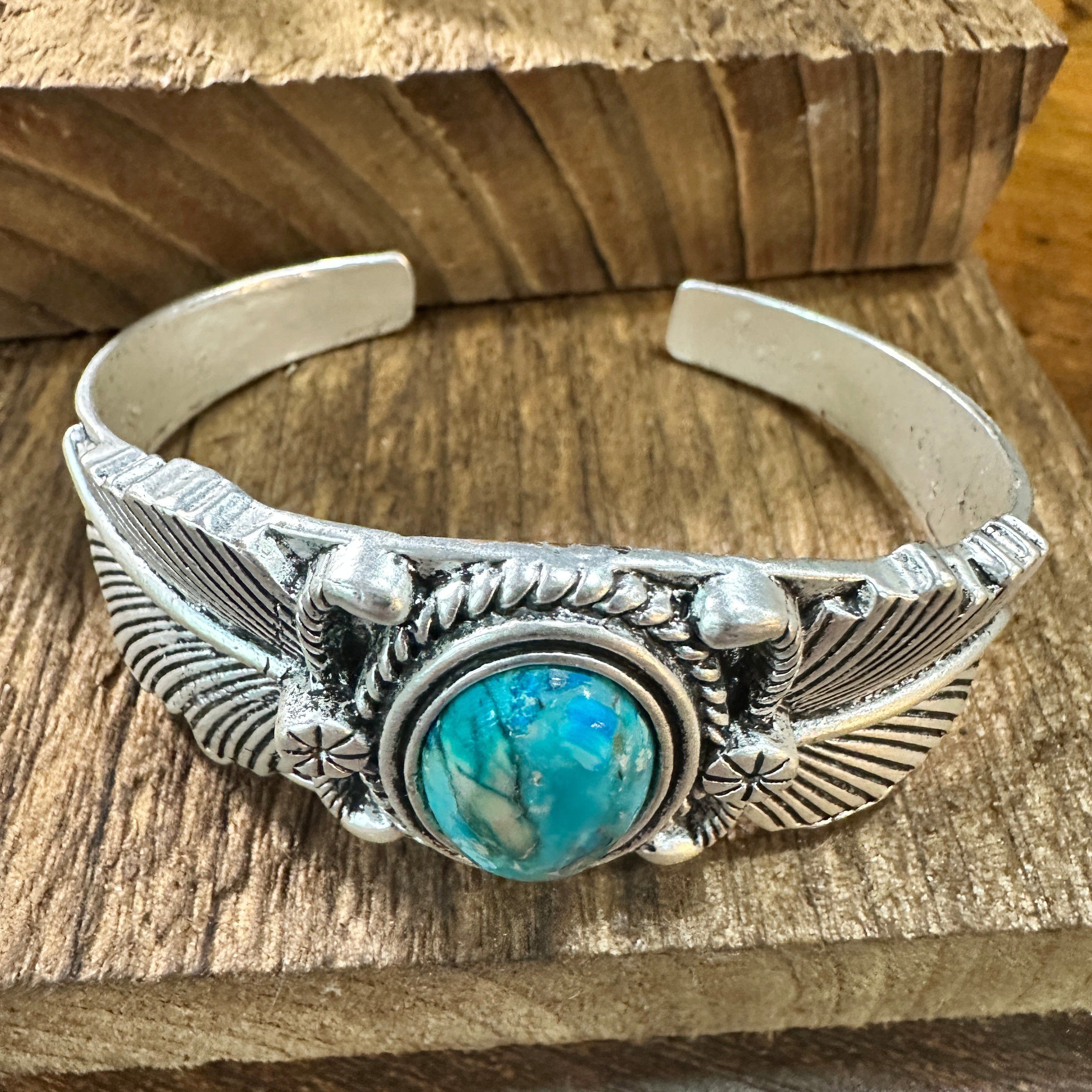Other Turquoise Cuff Bracelet - Authentic Navajo Style, Boho Nativ Size ONE SIZE - 8 Thumbnail