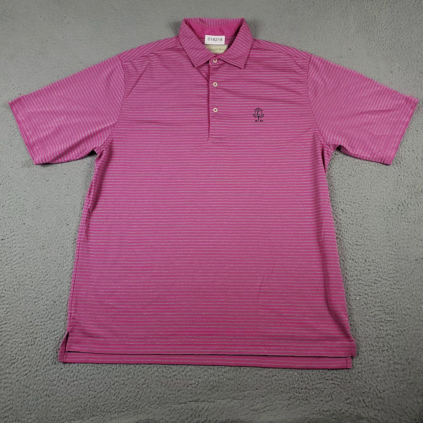 Vintage Donald Ross Polo Shirt Mens Large Pink Striped Golf Casual Short Sleeve Size US L / EU 52-54 / 3 - 3 Thumbnail