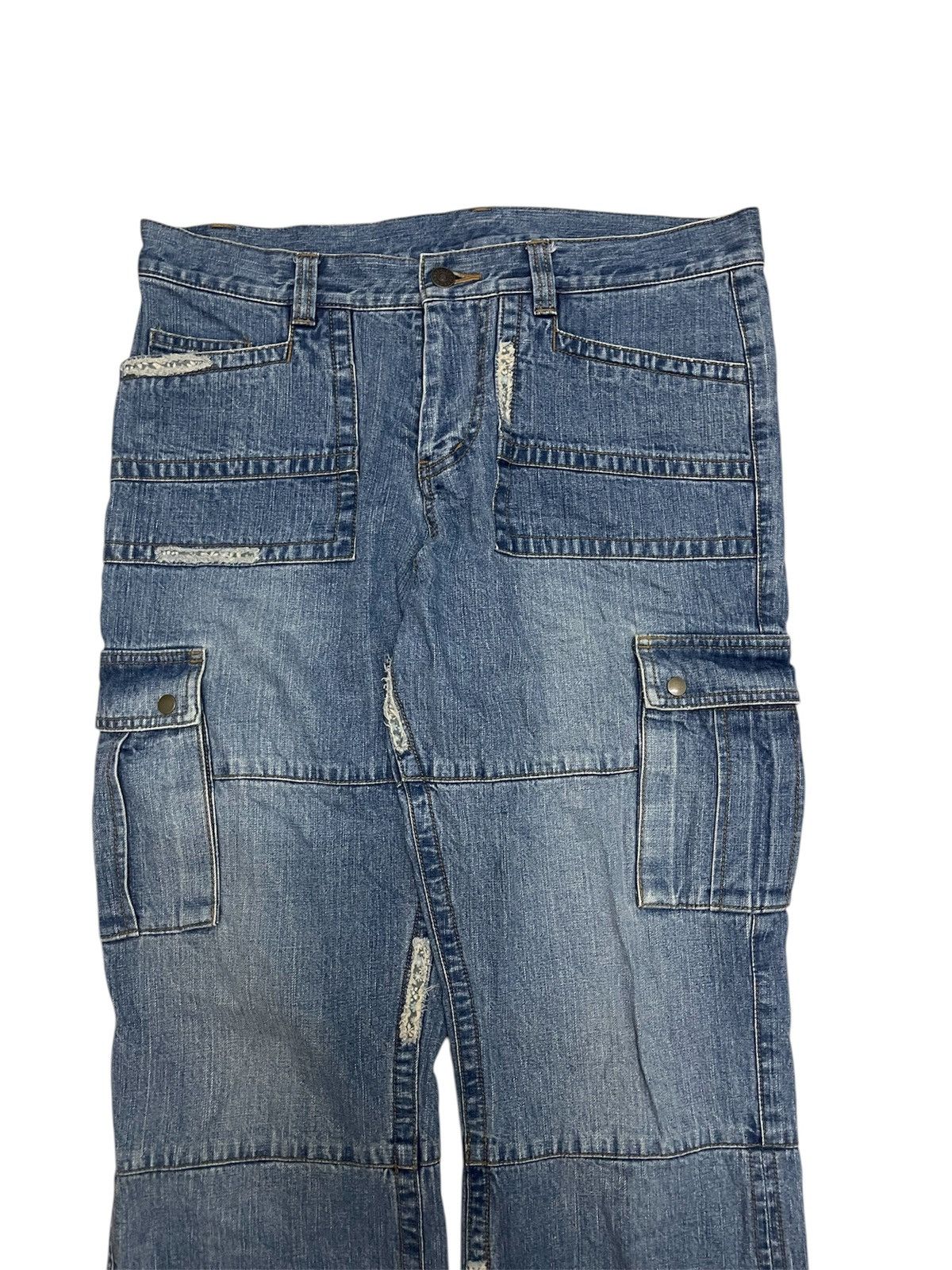 Issey Miyake RARE Tsumori Chisato Tactical Cargo Flared Patchwork Jeans Size US 35 - 4 Thumbnail