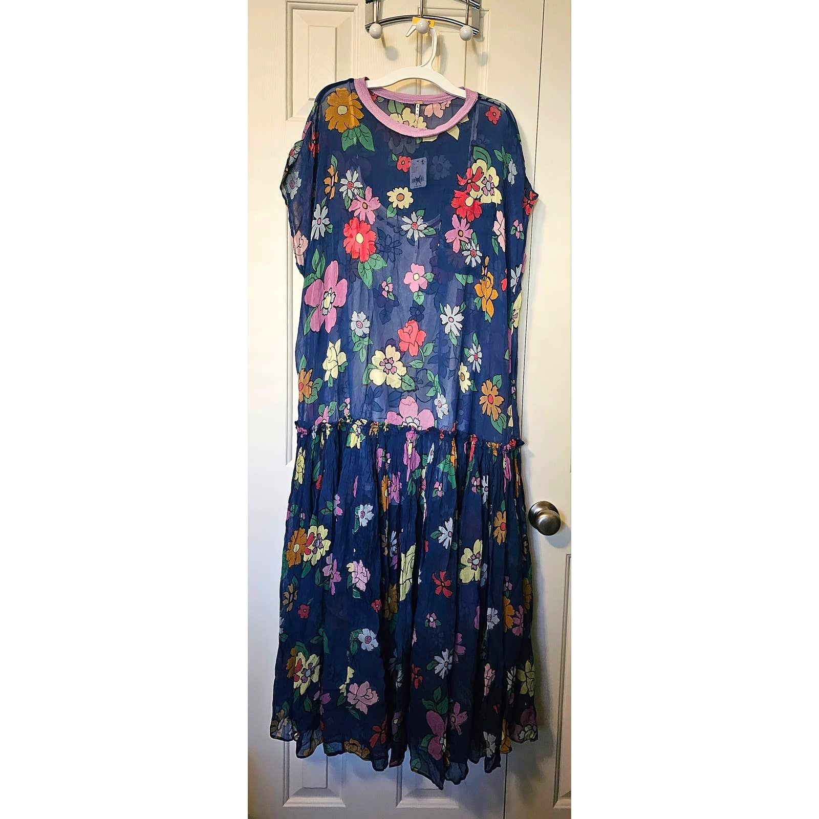 Free People New Free People Mina Retro Floral Maxi Dress Chiffon $298 XS Size XS / US 0-2 / IT 36-38 - 5 Thumbnail