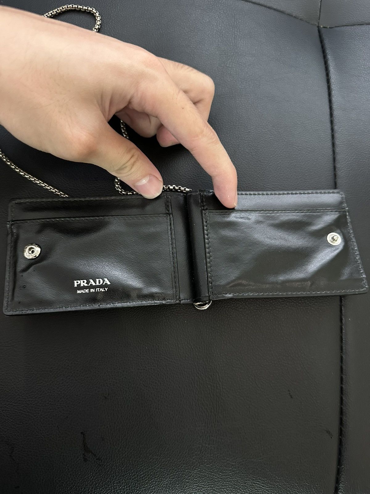 Prada PRADA Credit Card Holder Wallet Leather Size ONE SIZE - 5 Thumbnail